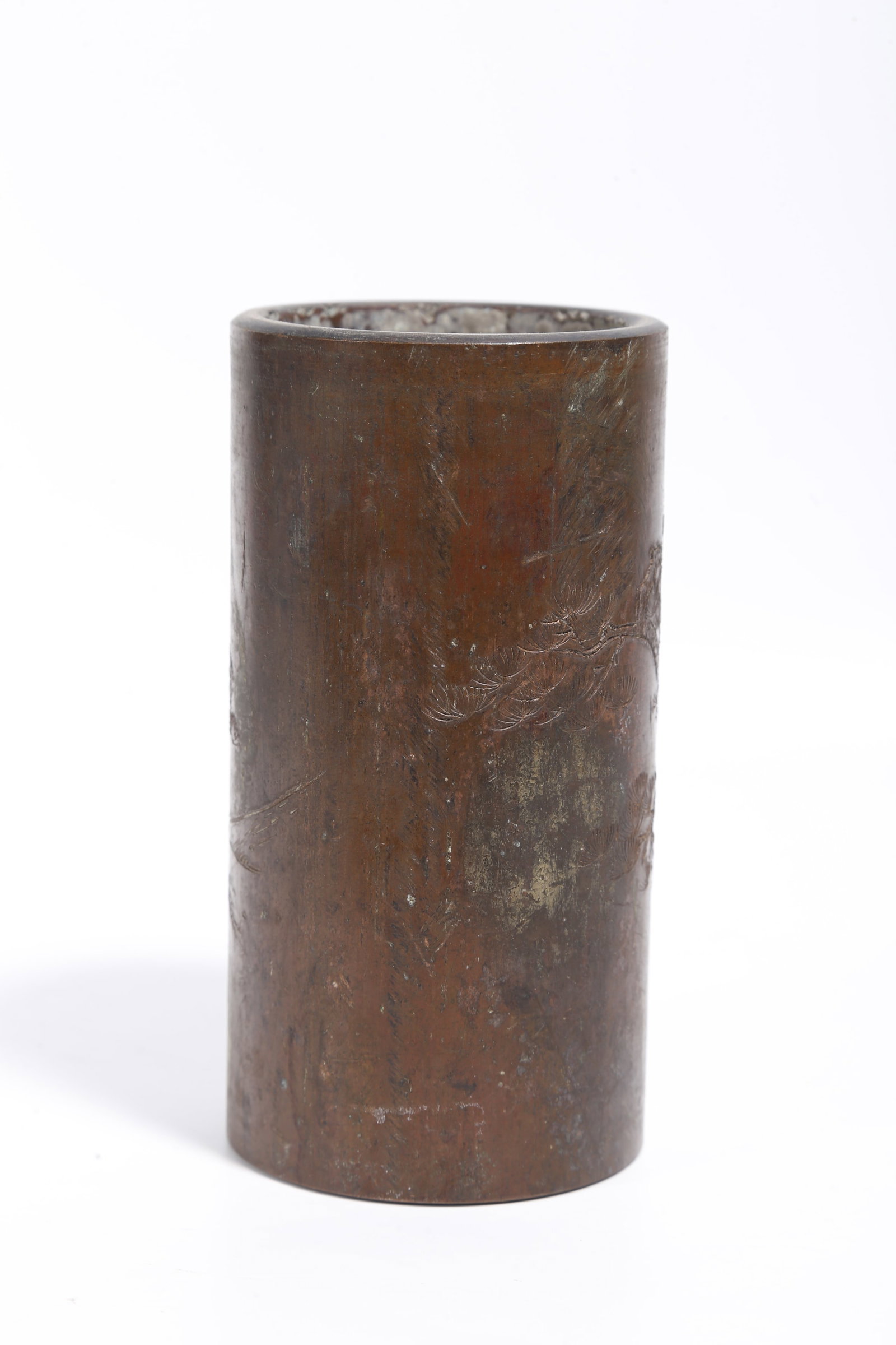 A BRONZE BRUSH POT WITH MONKEY PATTERNS - 3