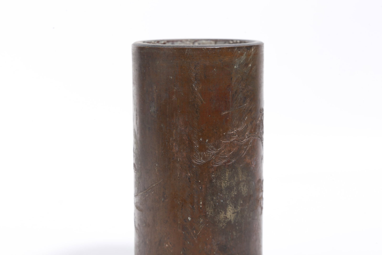 A BRONZE BRUSH POT WITH MONKEY PATTERNS - 7