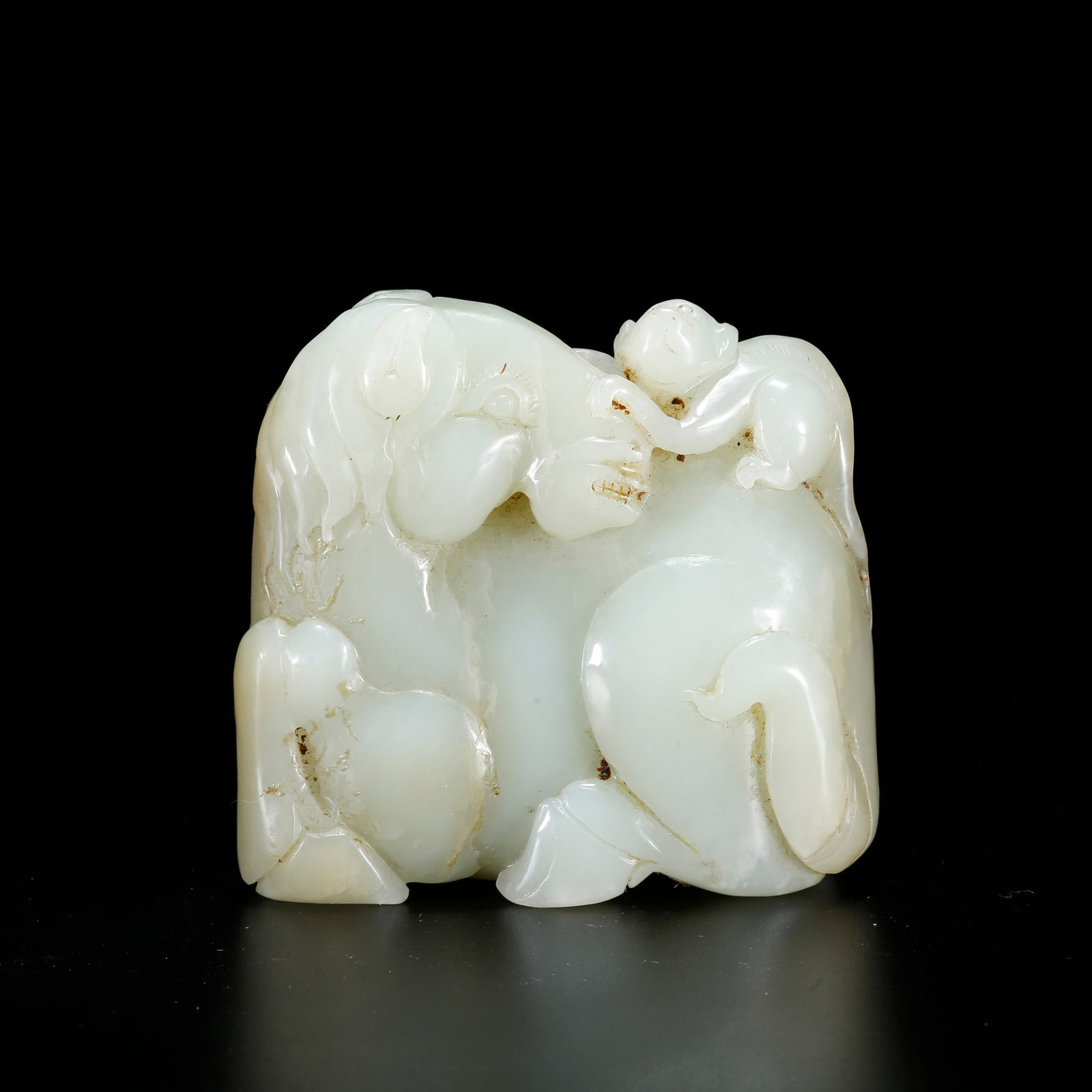 A HETIAN JADE ORNAMENT OF IMMEDIATE PROMOTION MOTIF: Hetian Jade Ornament of Immediate Promotion Motif
