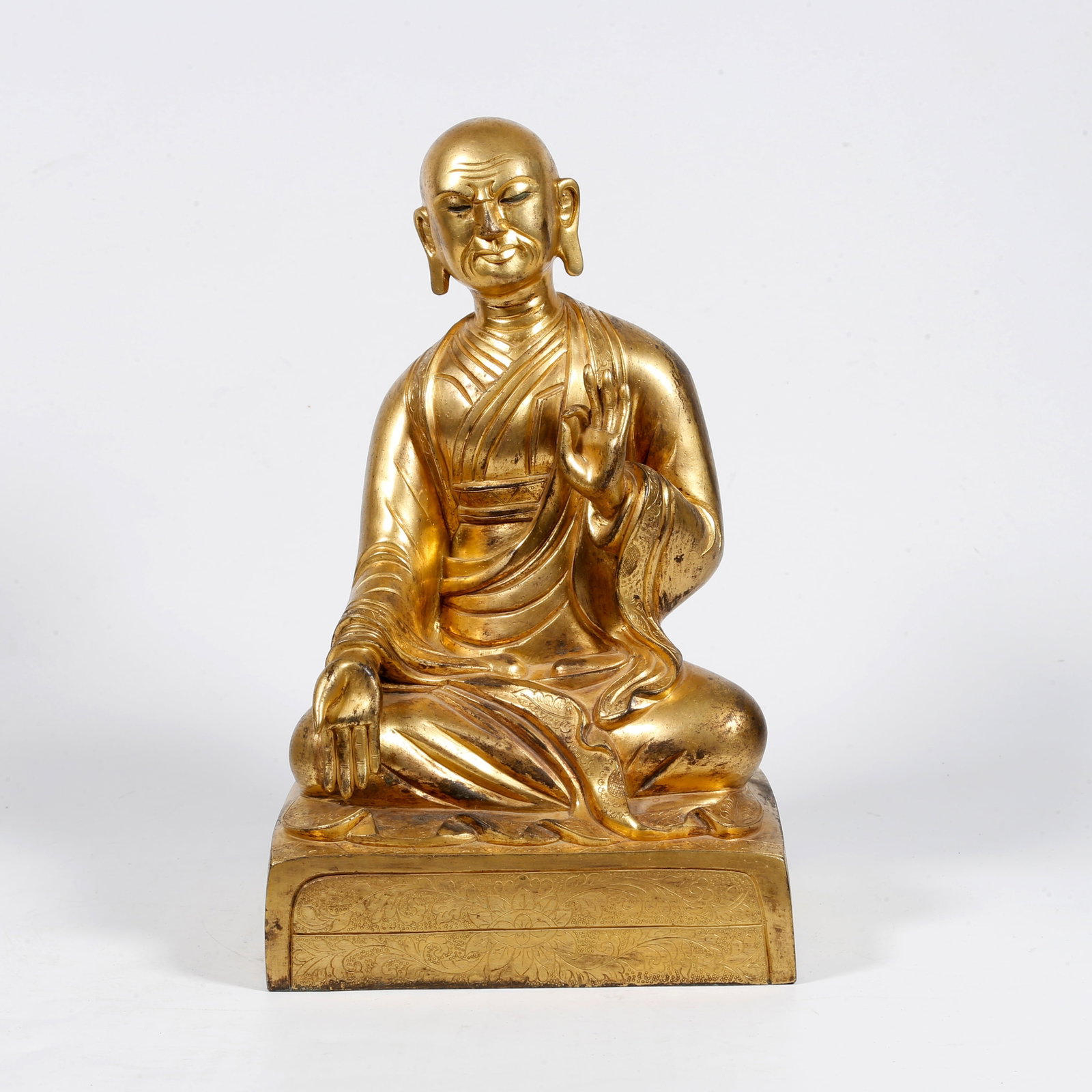 A GILT-BRONZE MASTER STATUE (1 of 9)