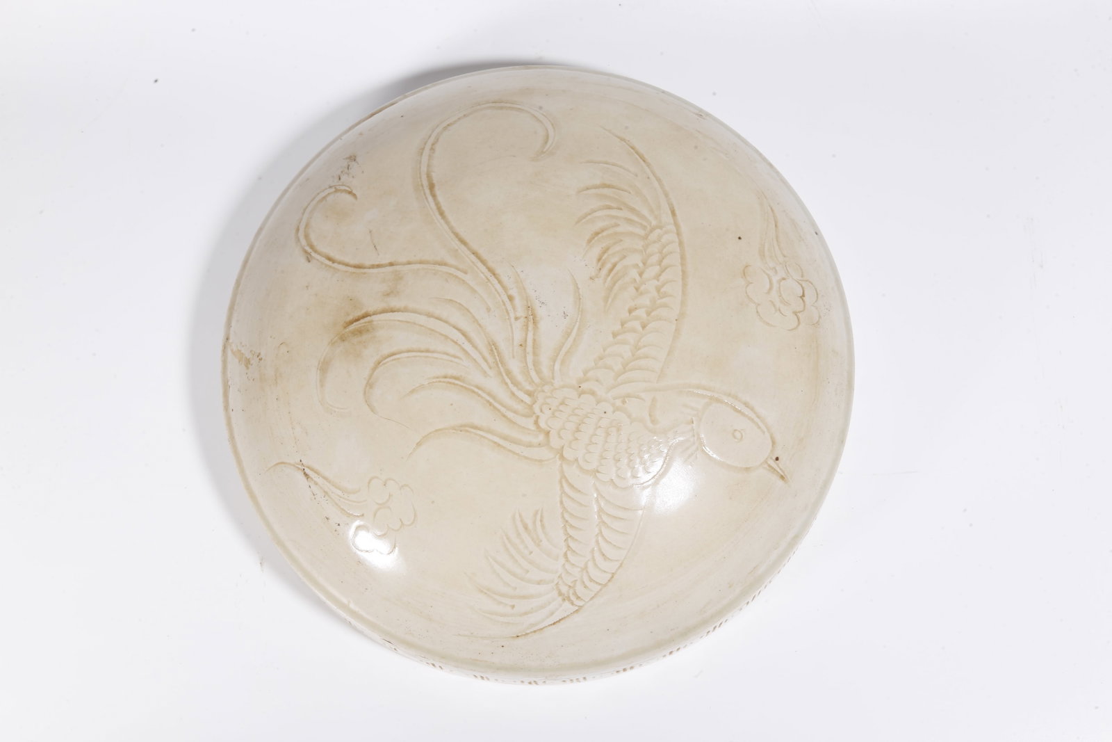 A DING KILN PHOENIX PATTERN HANDHELD BOX - 7