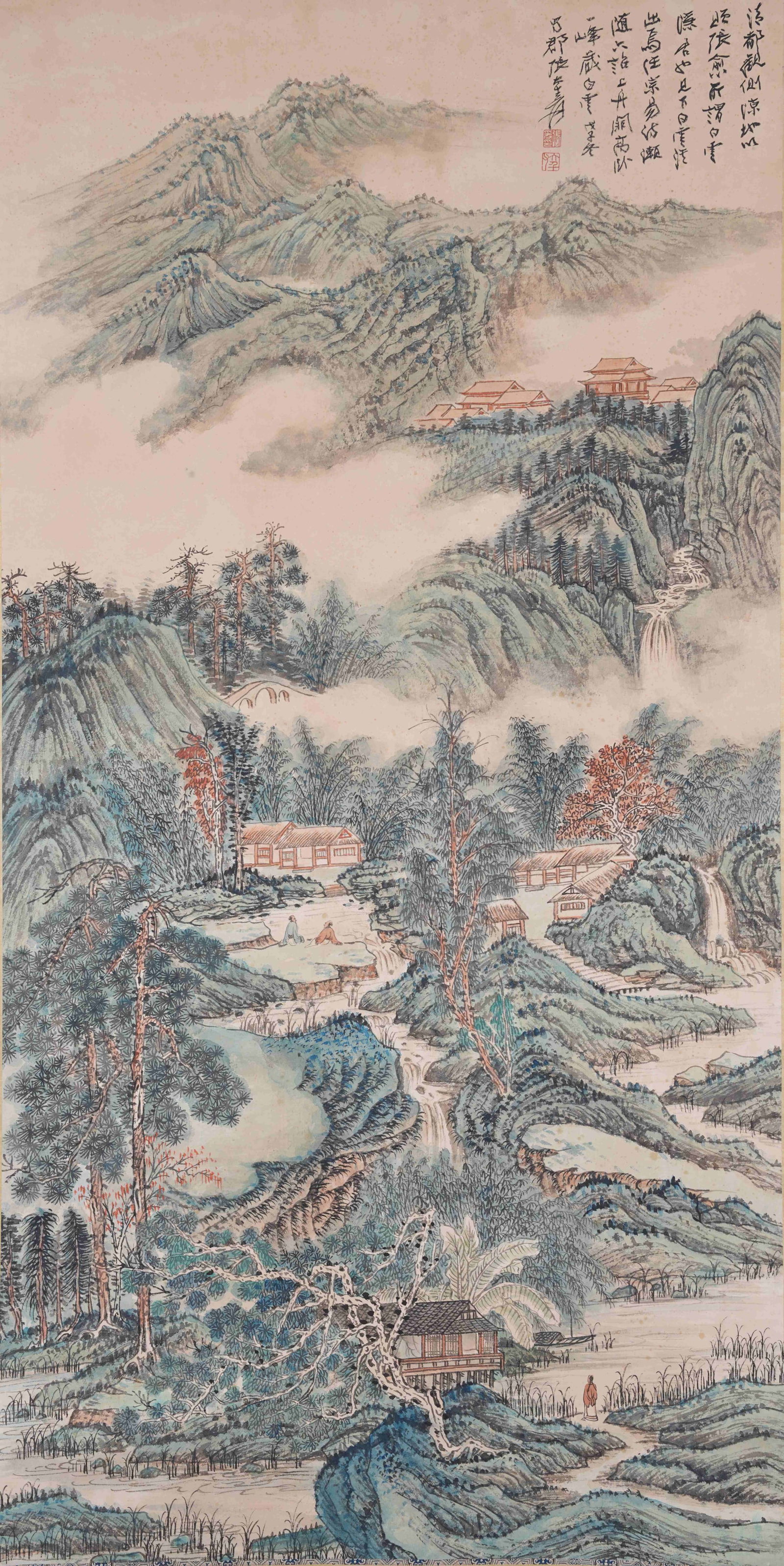 A LANDSCAPE PAINTING ON PAPER BY ZHANG DAQIAN.張大千 (1 of 16)