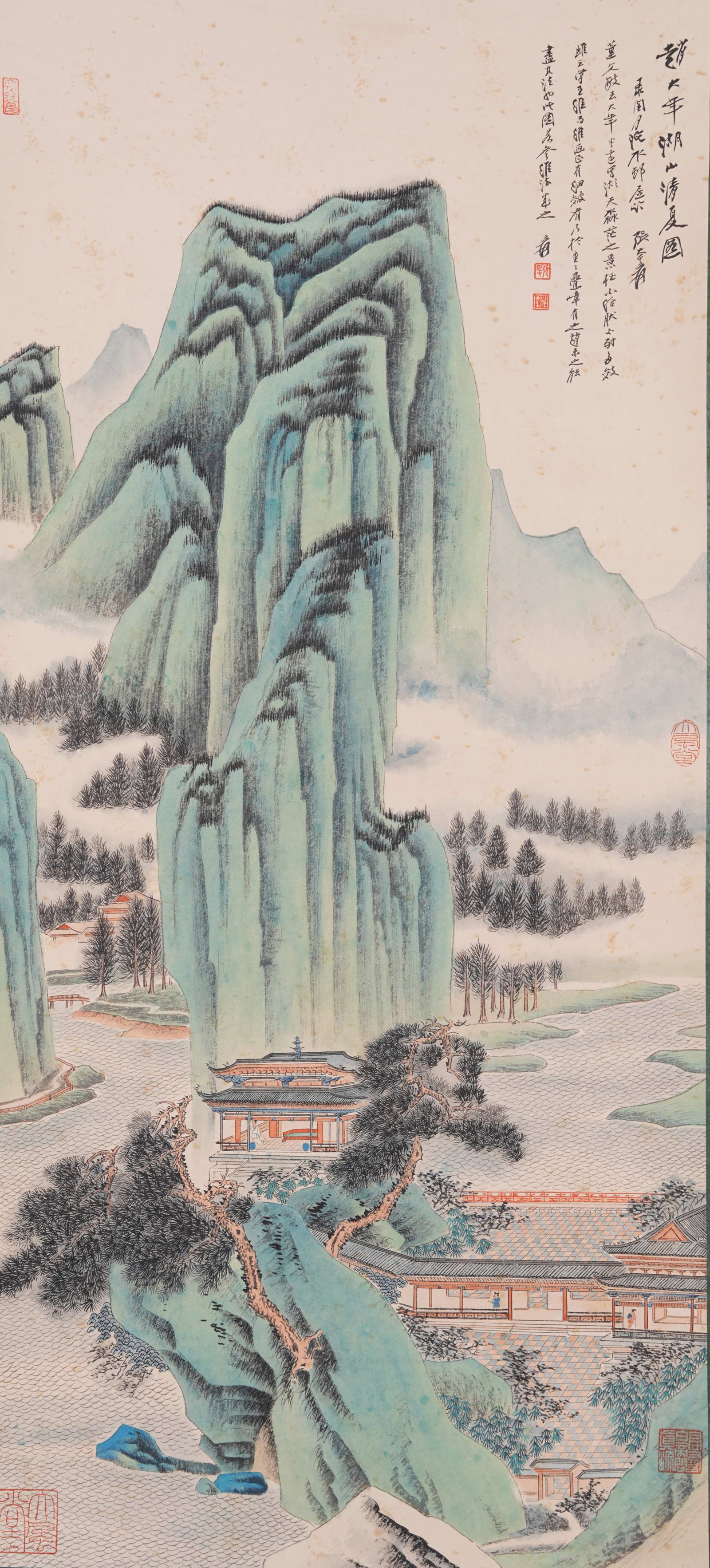 A SERENE SUMMER LAKE AND MOUNTAIN PAINTING ON PAPER BY ZHANG DAQIAN.張大千 (1 of 11)