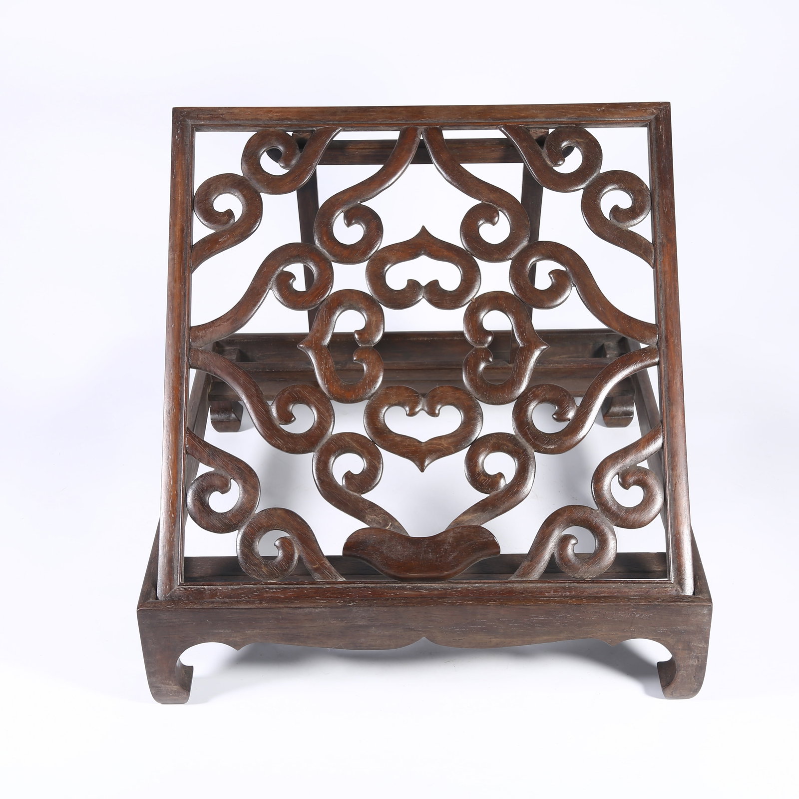 A HUANGHUALI MIRROR STAND WITH RUYI CLOUD-HEAD DESIGN (1 of 6)