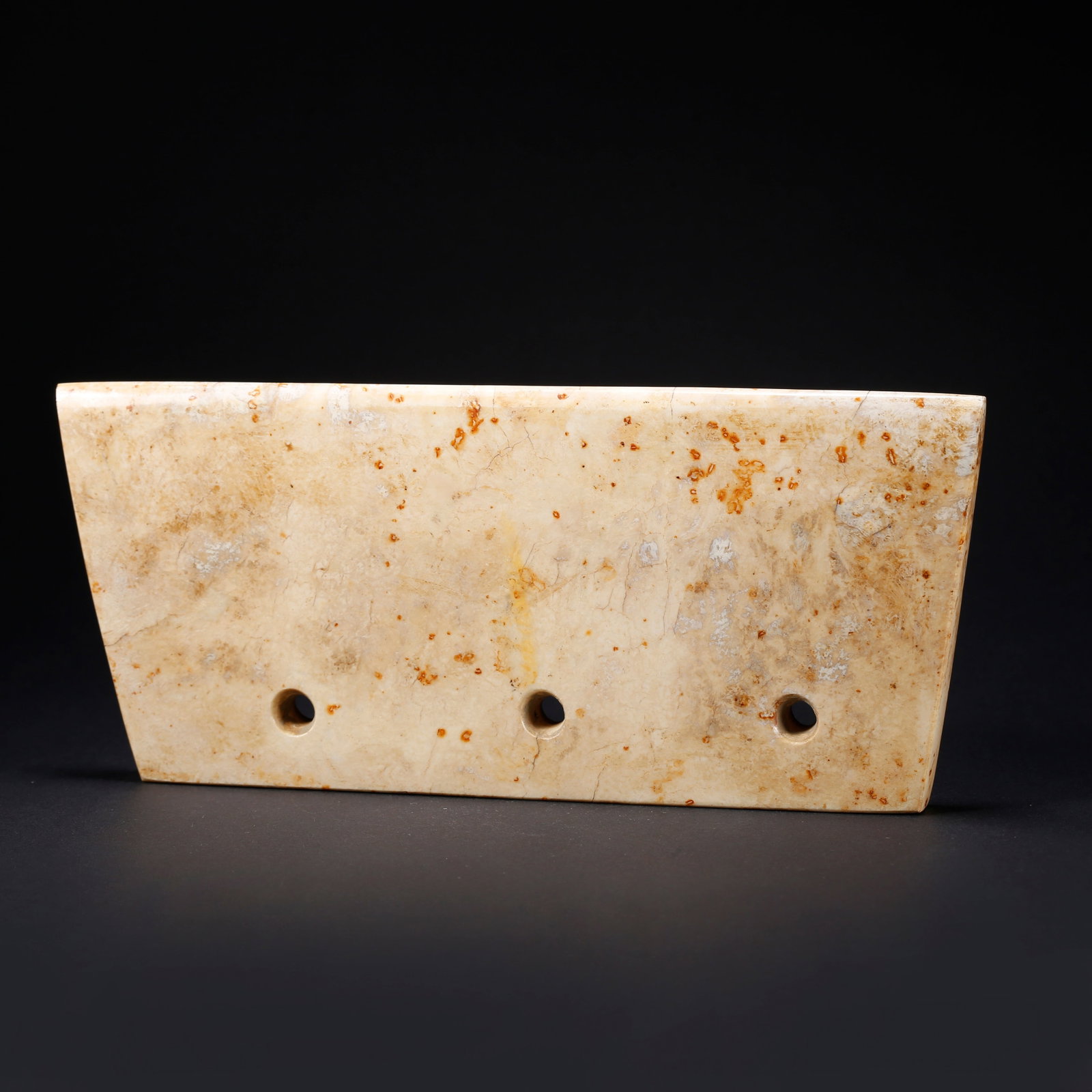 A ANCIENT JADE THREE-HOLED KNIFE (1 of 10)