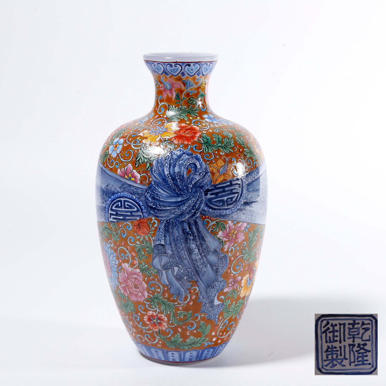 A GLASS ENAMEL WRAPPED VASE (1 of 10)