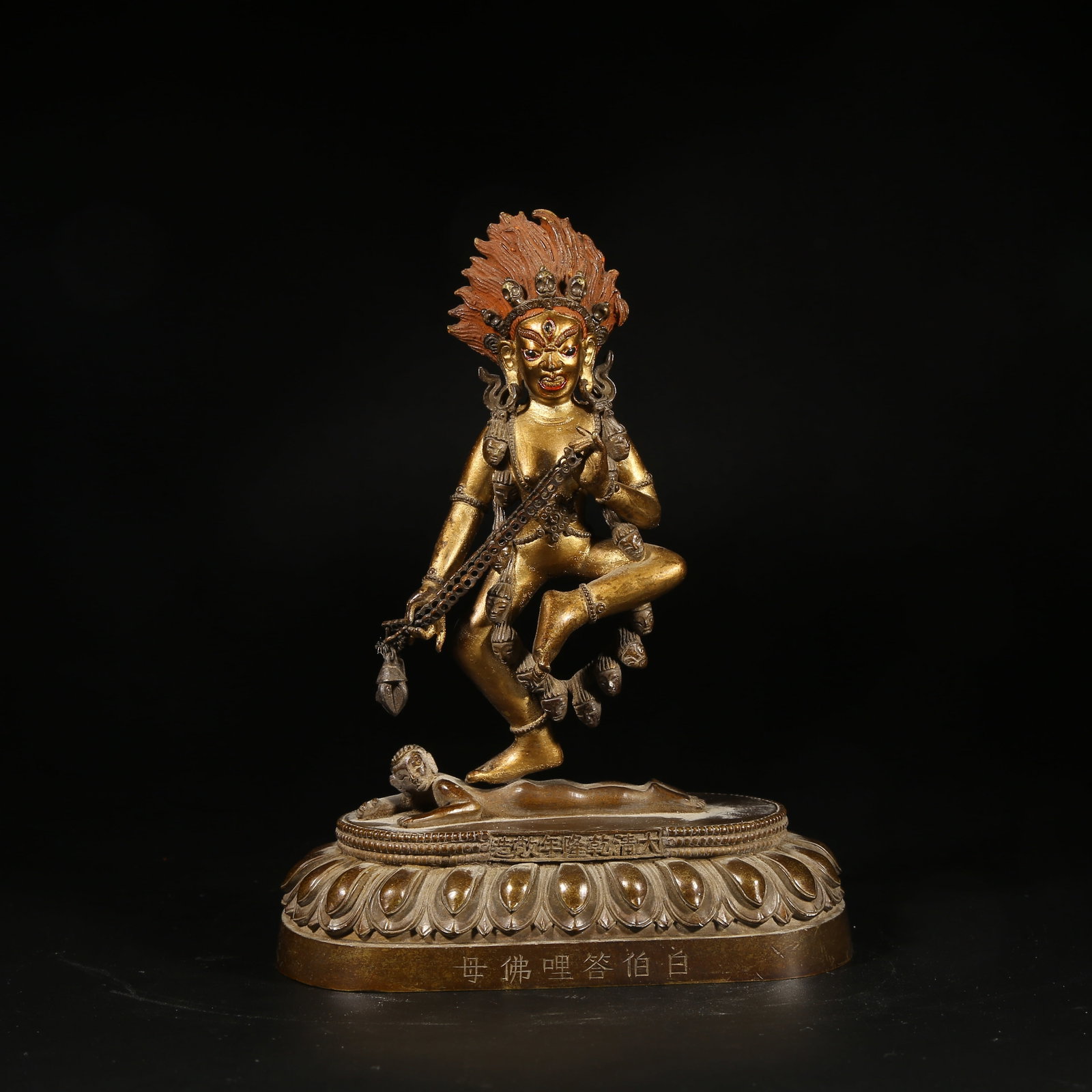 A BRONZE MUD-GILDED STATUE OF WHITE APAR?JIT? MOTHER BUDDHA: Bronze Mud-Gilded Statue of White Apar??jit?? Mother Buddha