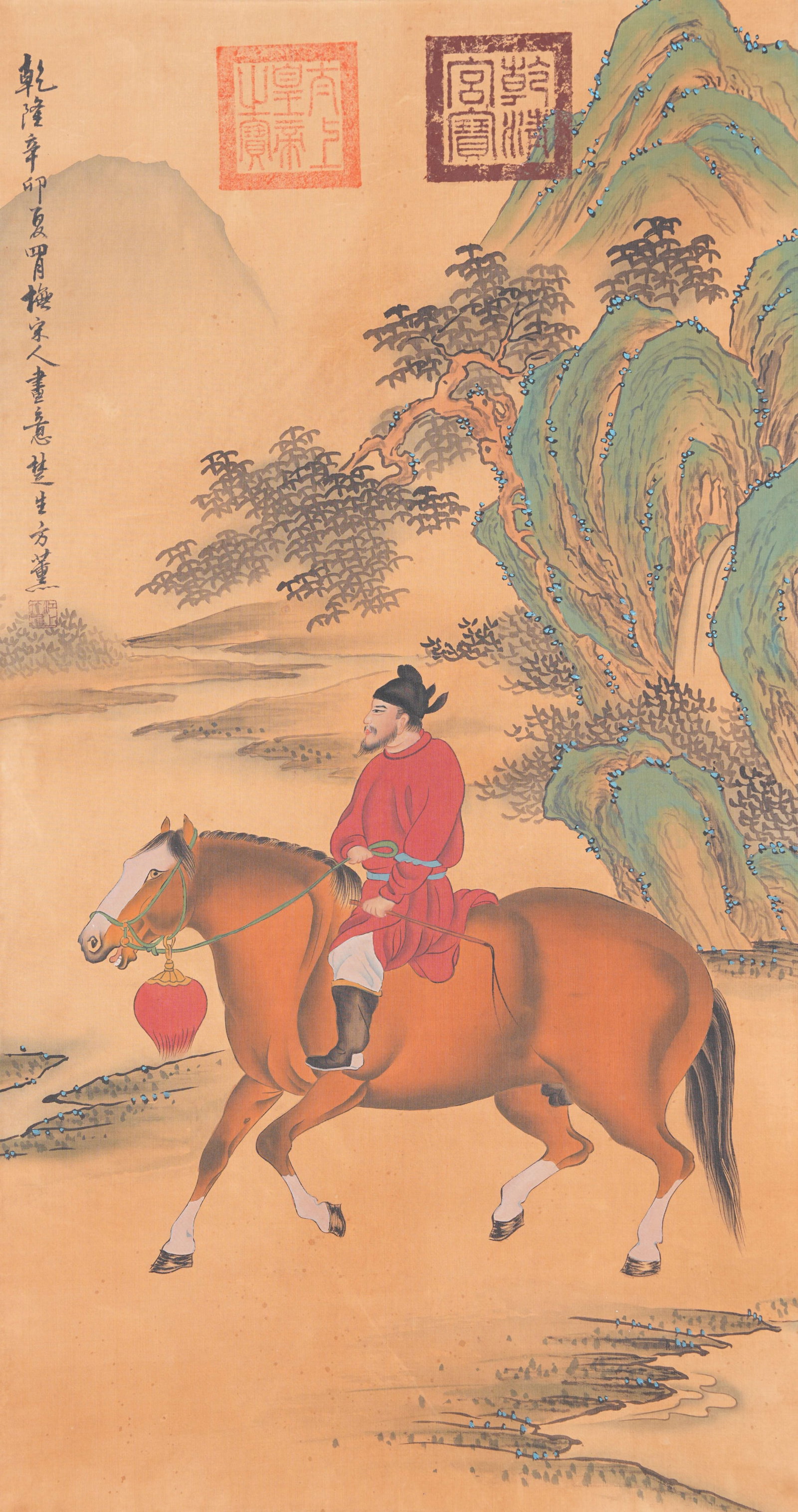 A HORSE AND FIGURE PAINTING ON SILK BY FANG XUN.方薰 (1 of 10)