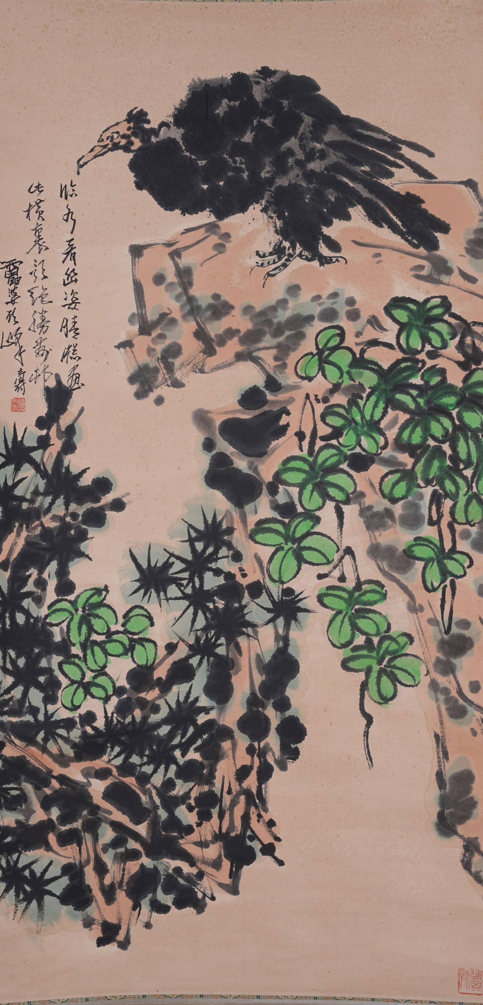 A EAGLE PAINTING ON PAPER BY PAN TIANSHOU.潘天壽: Eagle Painting on Paper by Pan Tianshou.潘天壽