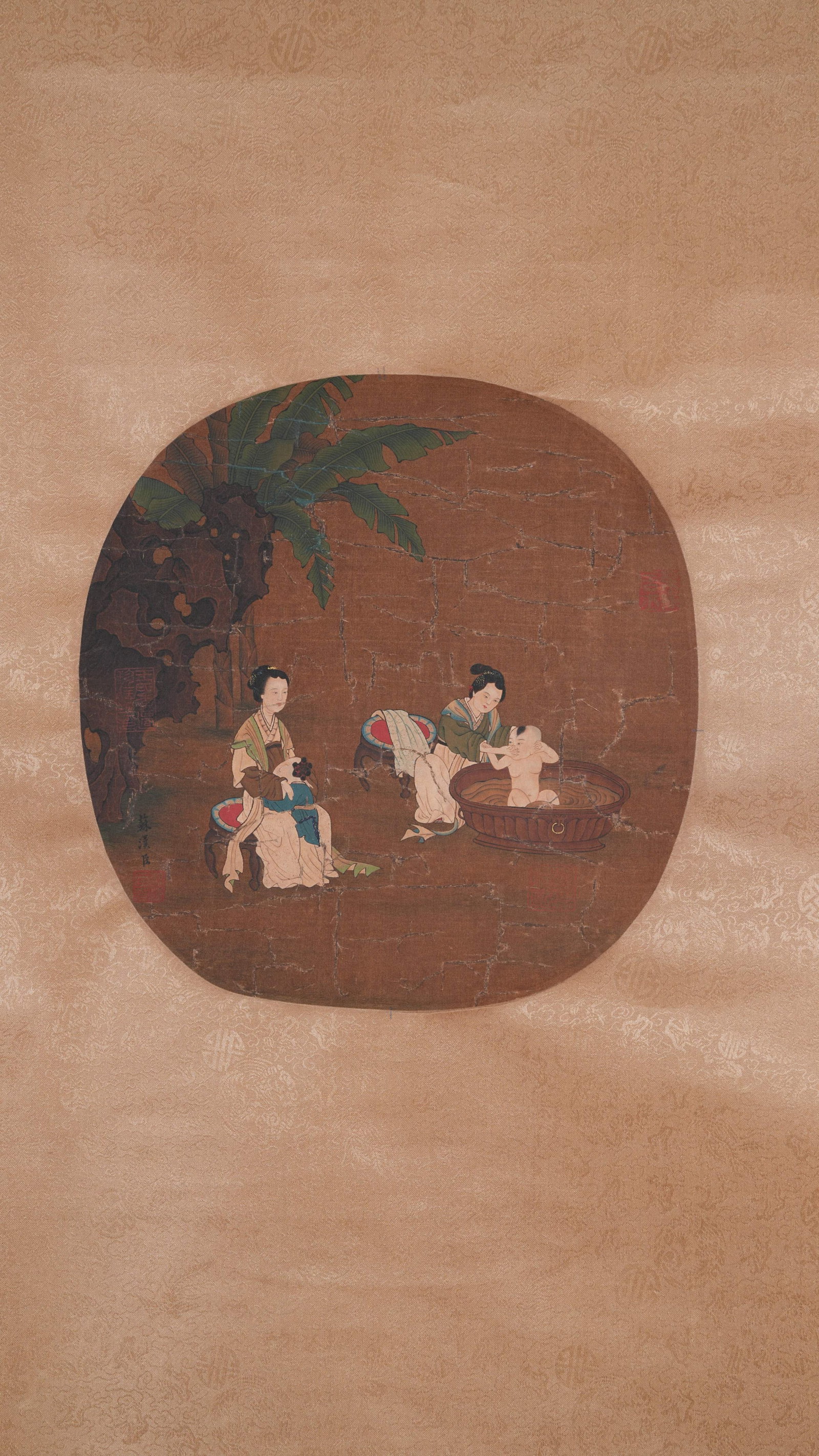 A FIGURE PAINTING ON SILK BY SU HANCHEN.蘇漢臣: Figure Painting on Silk by Su Hanchen.蘇漢臣