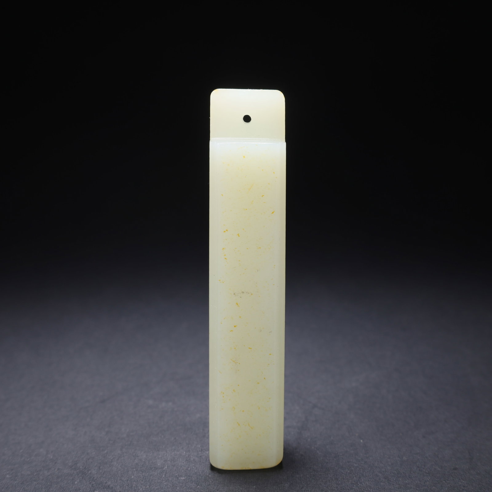 A HETIAN JADE PLAIN FEATHER TUBE: Hetian Jade Plain Feather Tube