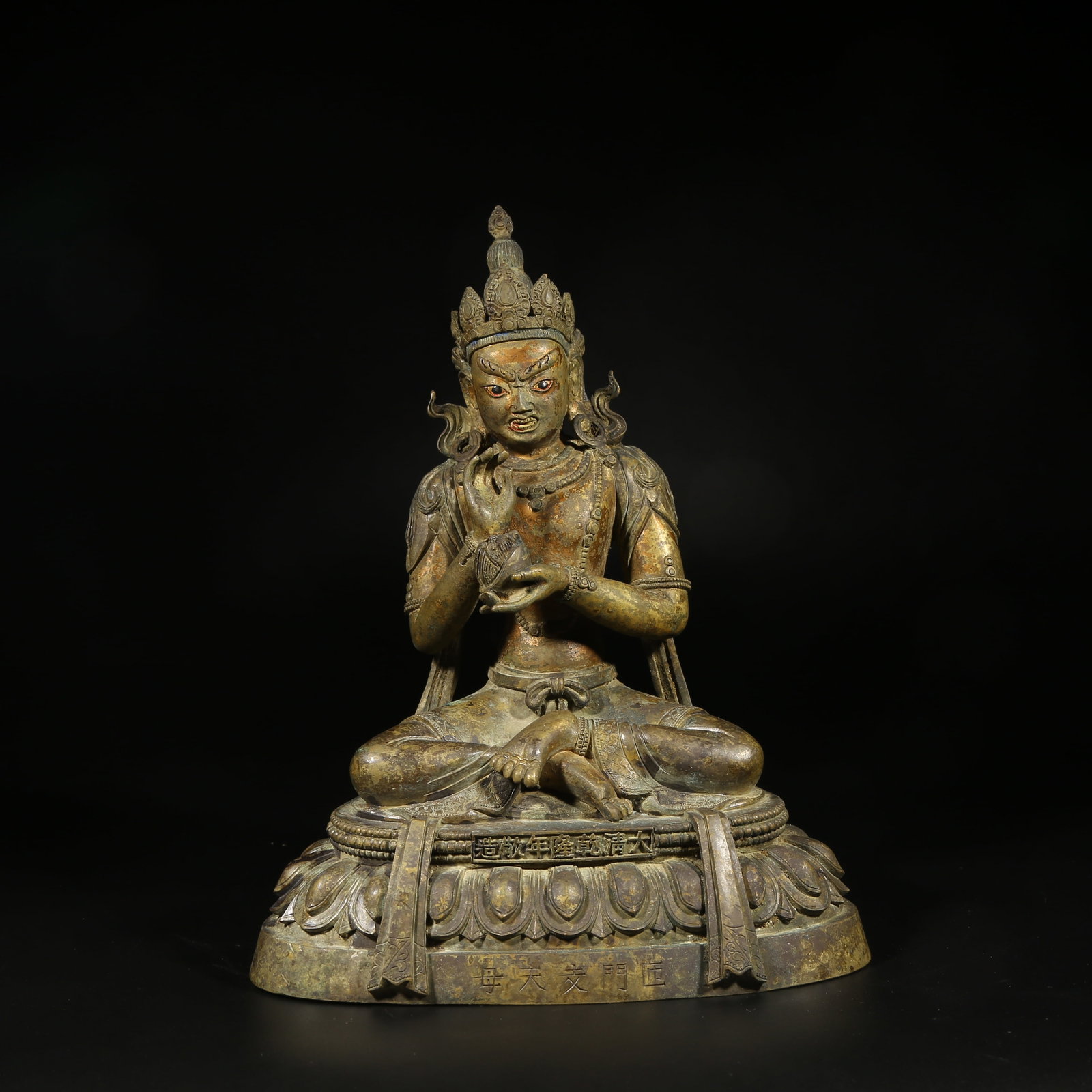 A BRONZE MUD-GILDED STATUE OF BUDDHIST MOTHER (1 of 8)