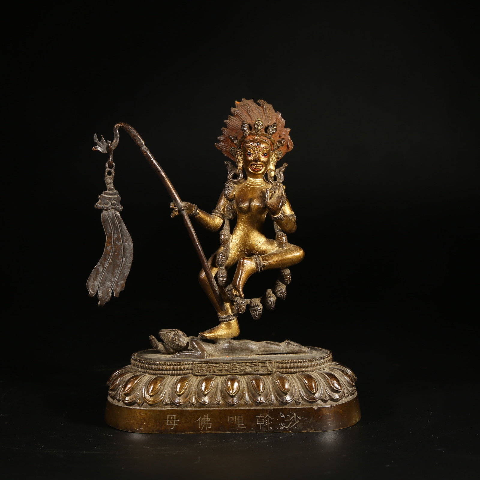 A BRONZE MUD-GILDED STATUE OF CUNDI (MOTHER BUDDHA): Bronze Mud-Gilded Statue of Cundi (Mother Buddha)