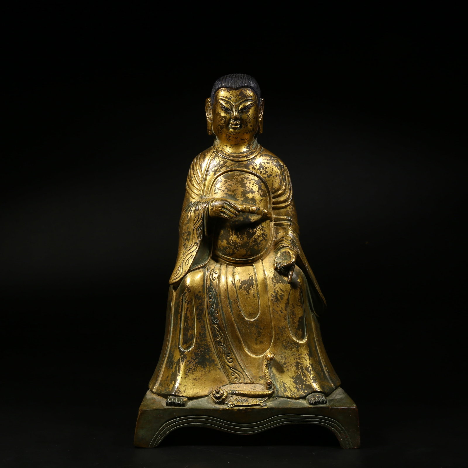 A GILDED BRONZE STATUE OF ZHENWU GREAT EMPEROR (1 of 8)