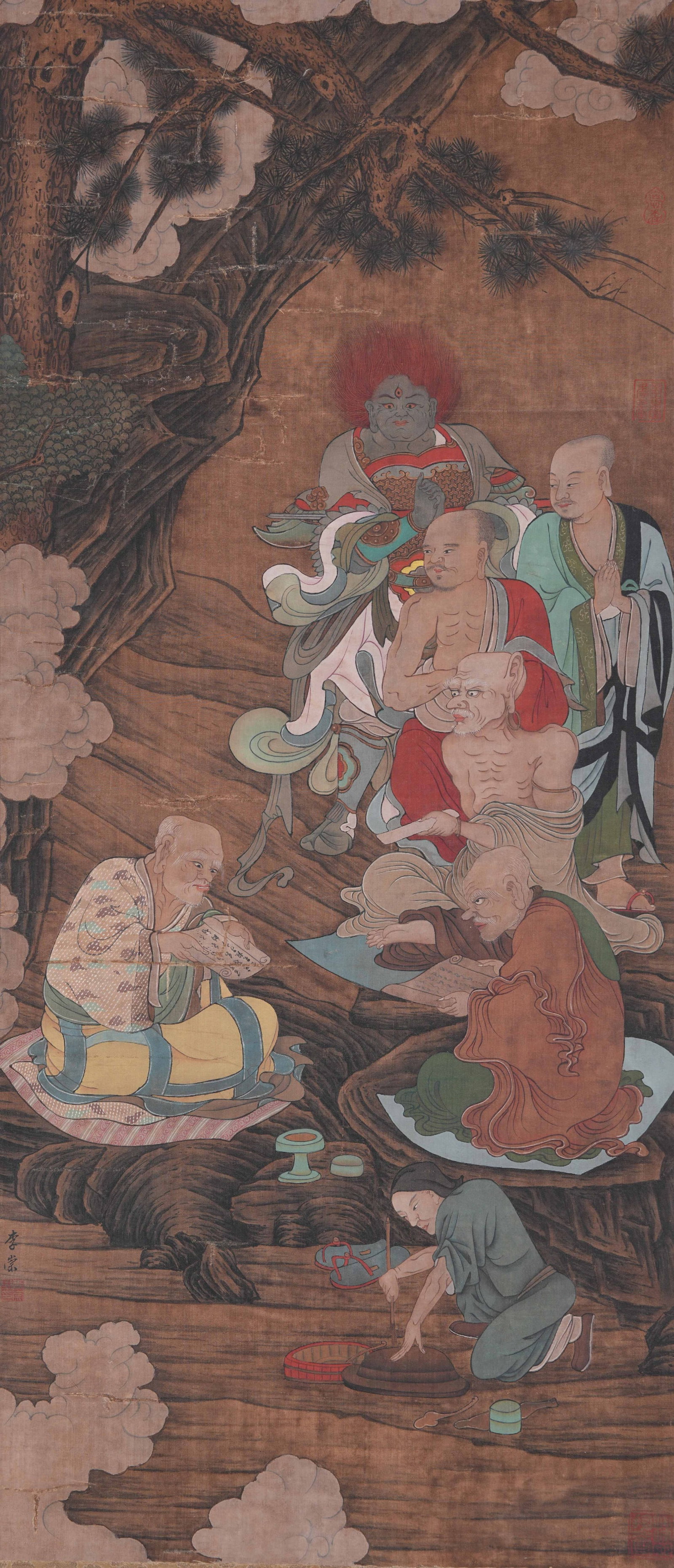 A ARHAT PAINTING ON SILK BY LI CHONG.李崇 (1 of 10)