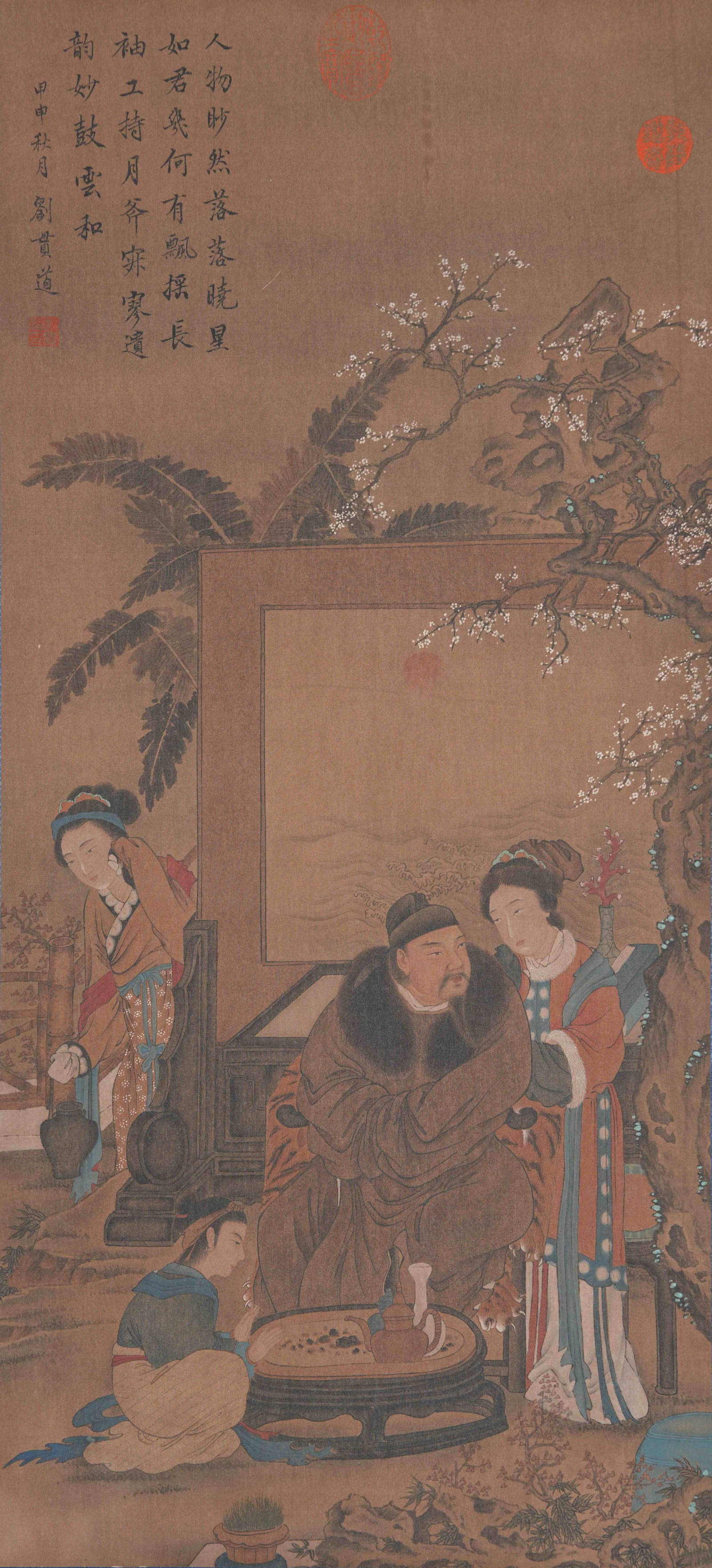 A FIGURE PAINTING ON SILK BY LIU GUANDAO.劉貫道 (1 of 10)