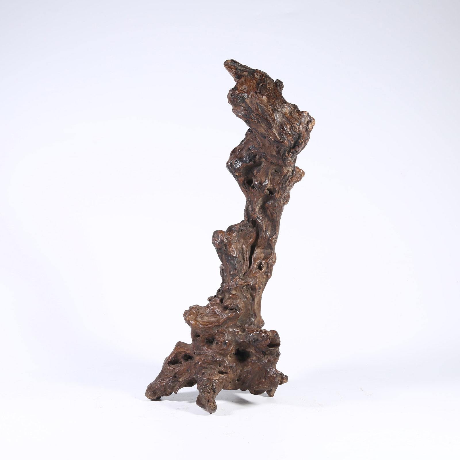 A HUANGHUALI ROOT-CARVED MOUNTAIN SCULPTURE (SHANZI): Huanghuali Root-carved Mountain Sculpture (Shanzi)