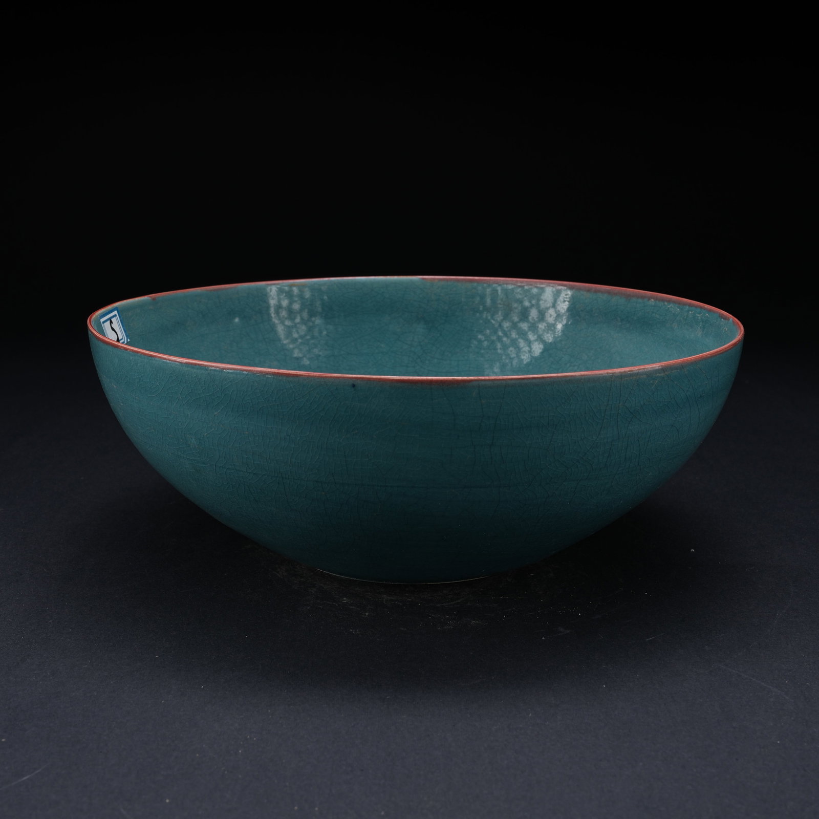 A BLUE GLAZED LARGE BOWL (1 of 10)