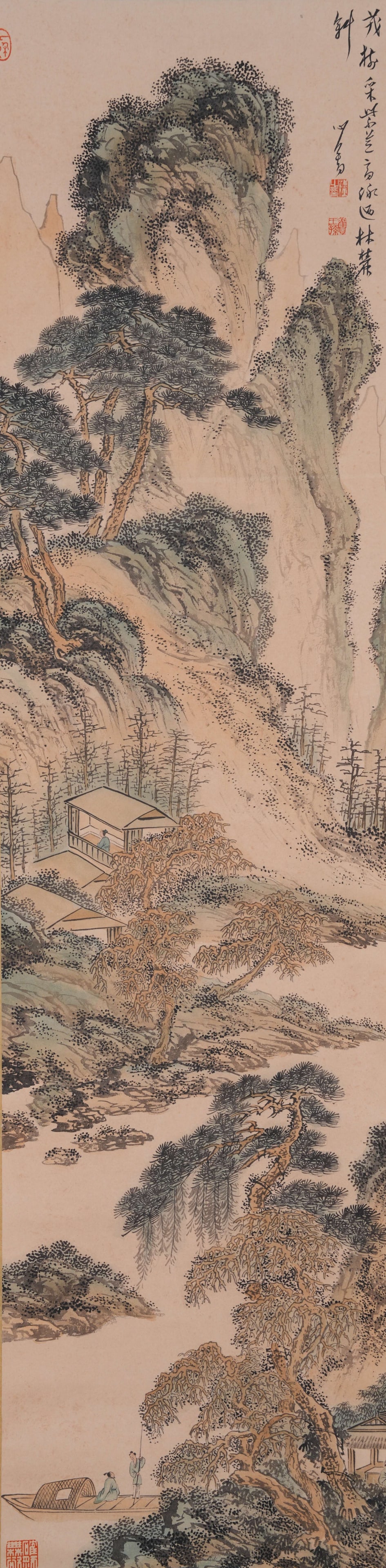 A LANDSCAPE PAINTING ON PAPER BY PU RU.溥儒: Landscape Painting on Paper by Pu Ru.溥儒