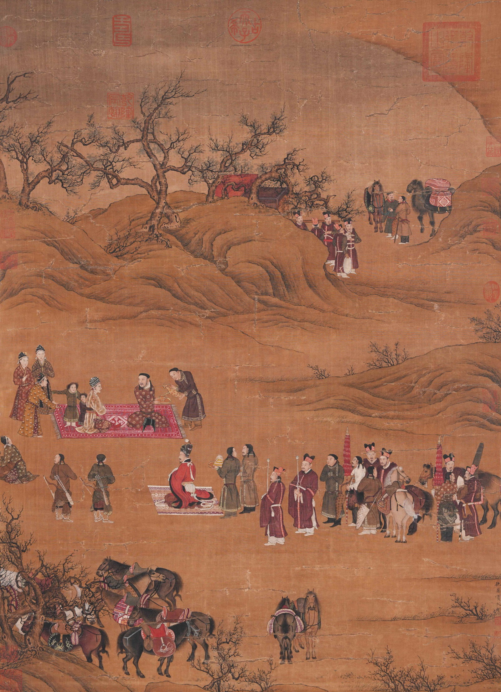 A FIGURE PAINTING ON SILK BY QIU YING.仇英: Figure Painting on Silk by Qiu Ying.仇英