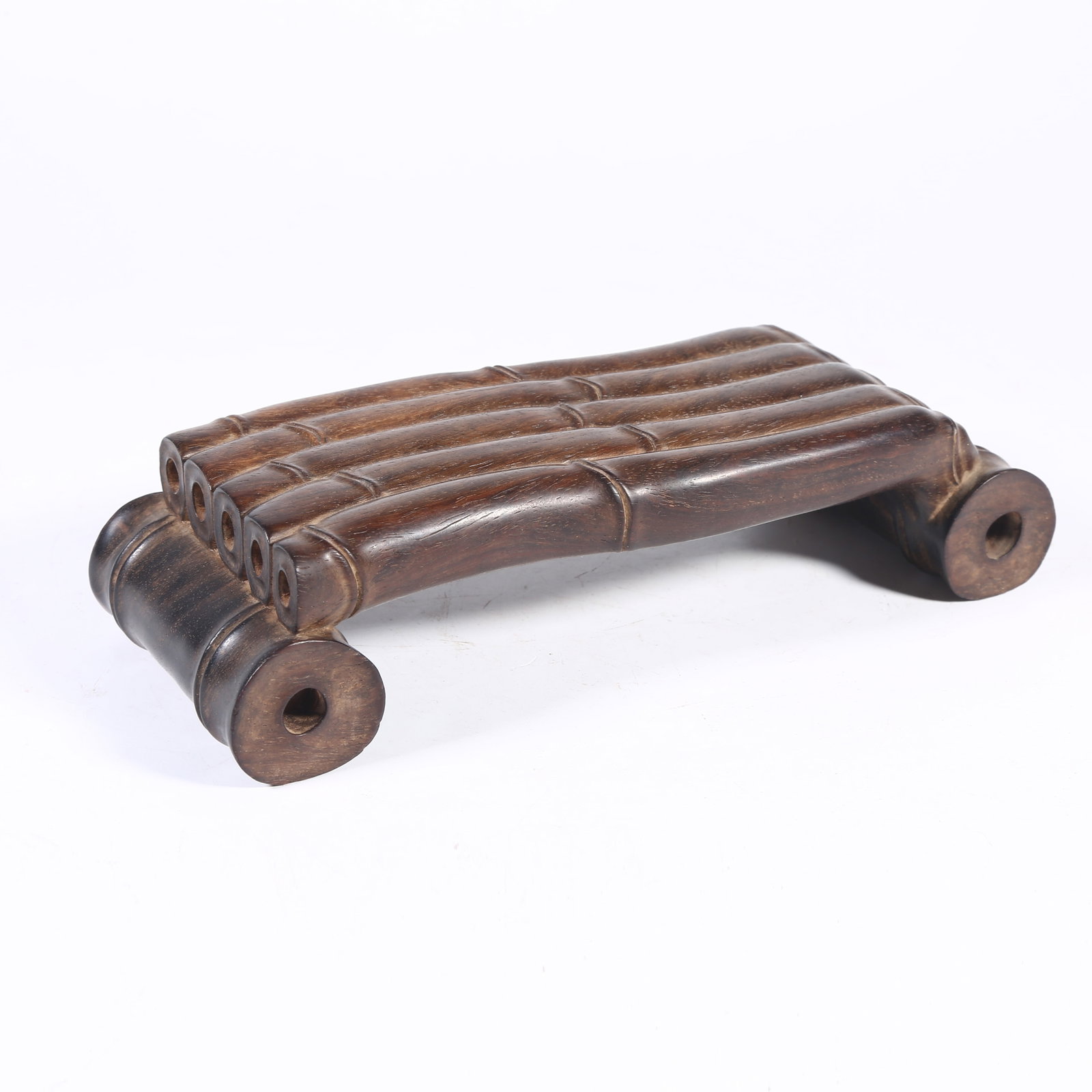 A ZITAN INK REST IN THE SHAPE OF BAMBOO NODES (1 of 8)