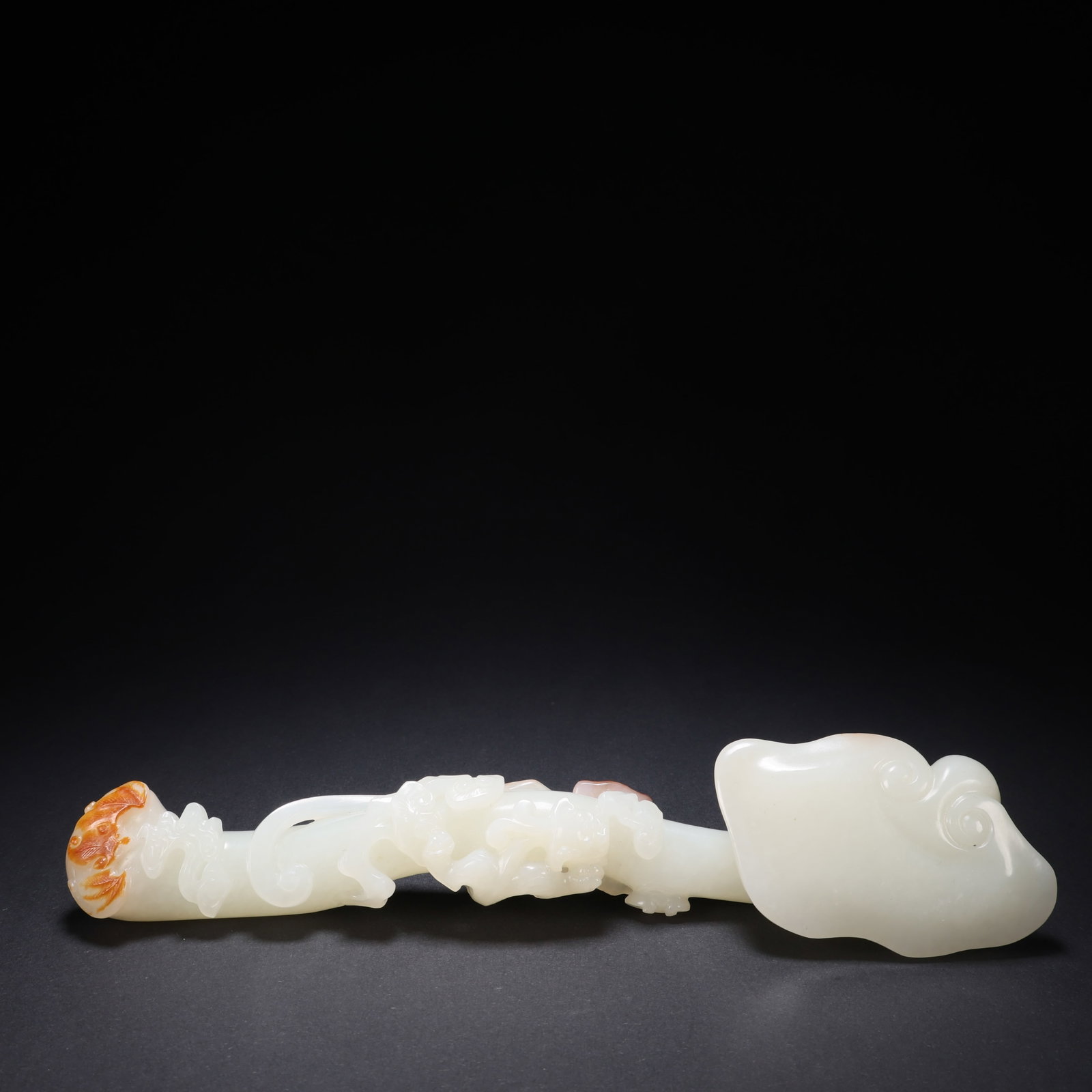 A HETIAN JADE POLYCHROME "FU SHOU RUYI" ORNAMENT (HAPPINESS, LONGEVITY, PROSPERITY) (1 of 9)