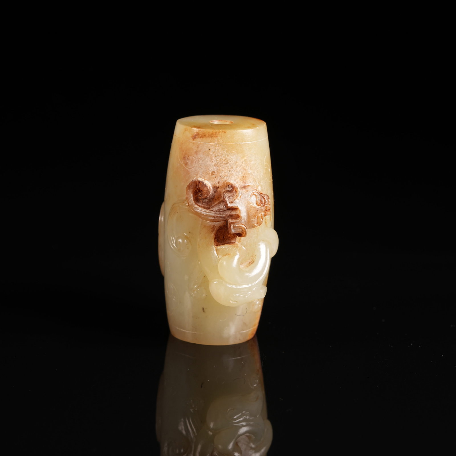 A ANCIENT JADE CHILONG PATTERN LEZI BEAD (1 of 9)