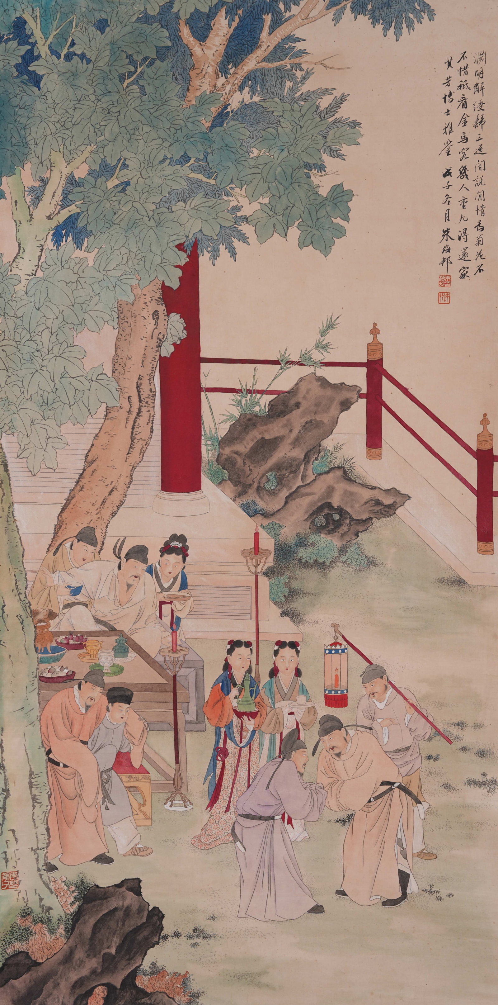 A FIGURE PAINTING ON PAPER BY ZHU MEICUN.朱梅邨 (1 of 11)