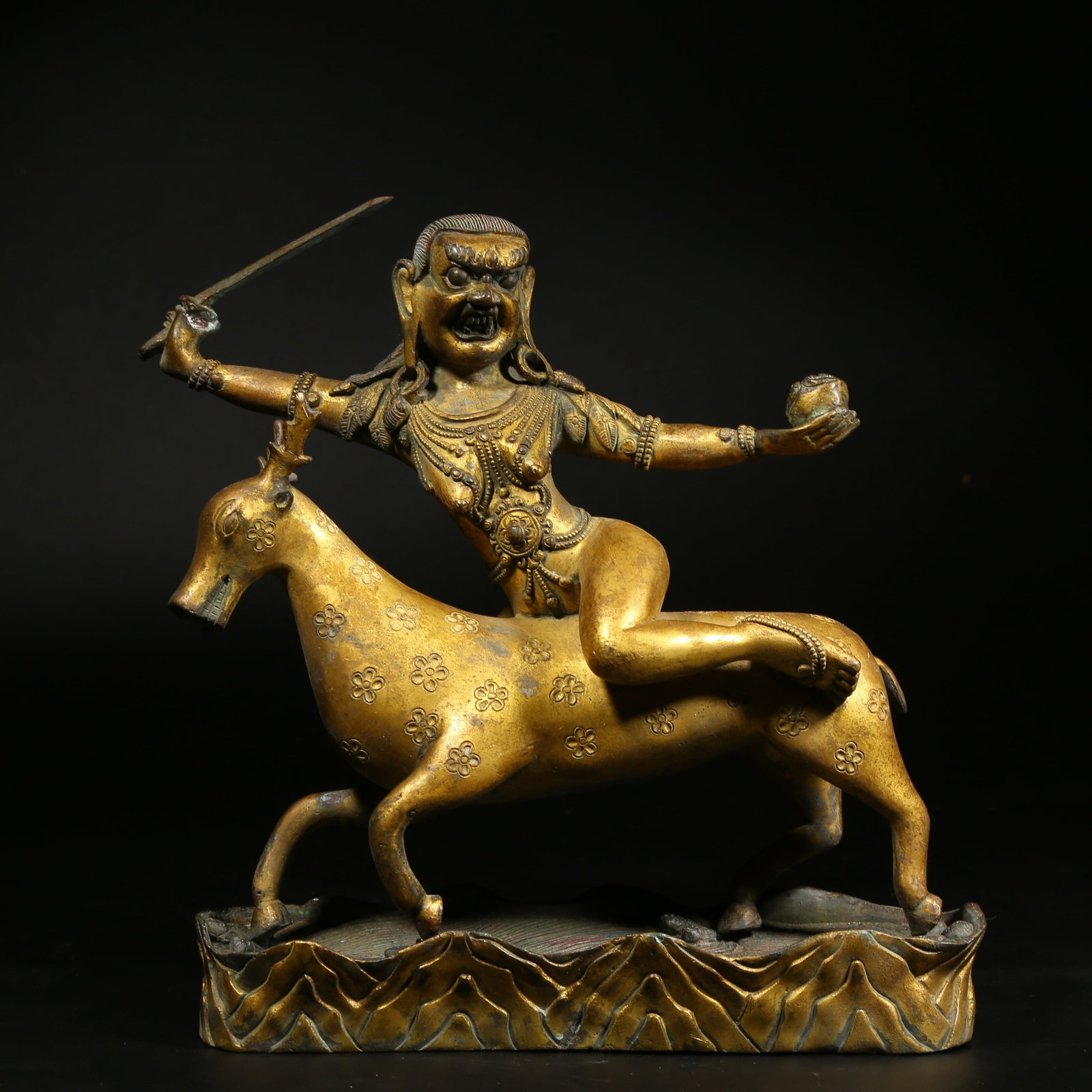A GILDED BRONZE STATUE OF THE GODDESS OF FORTUNE (1 of 8)