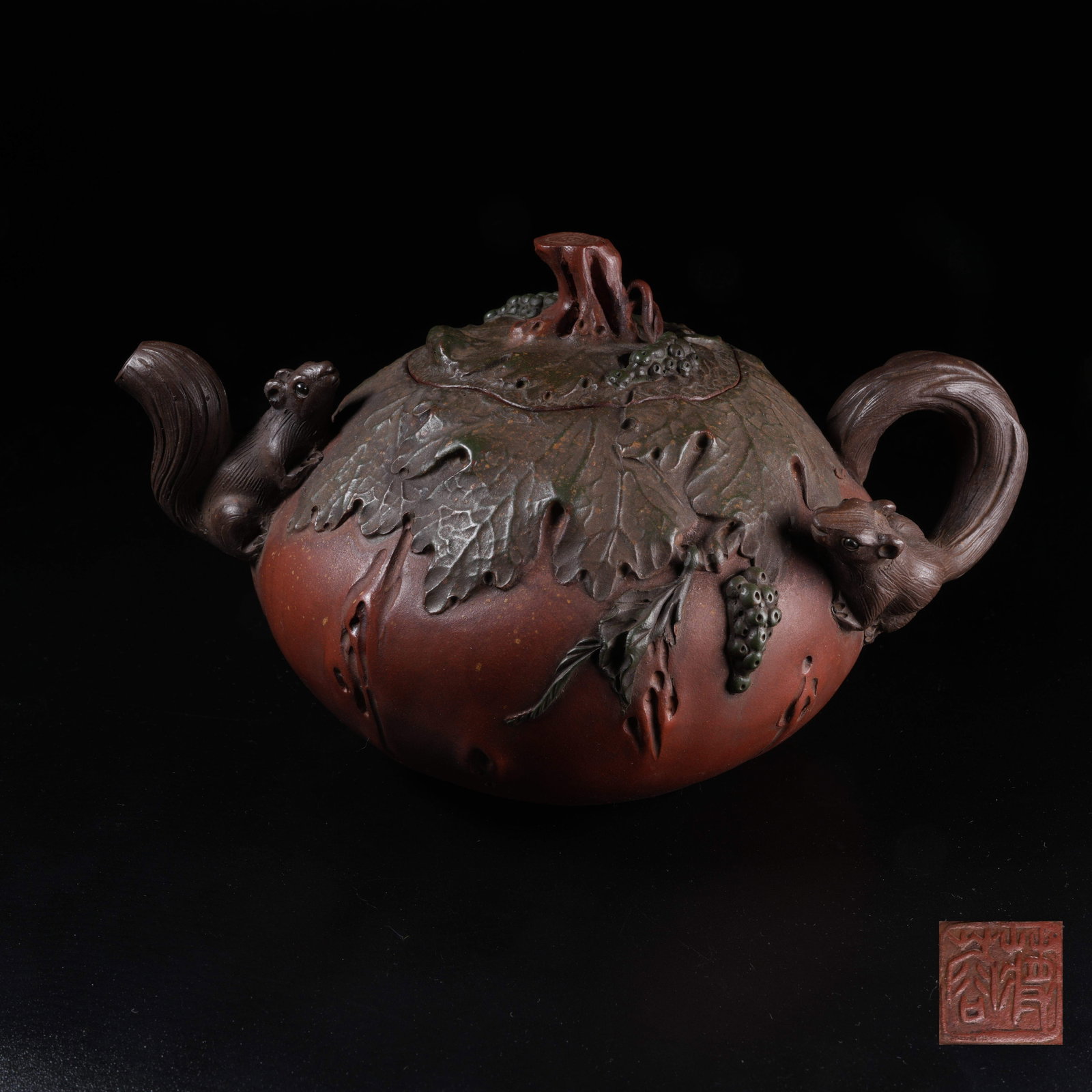 A YIXING ZISHA EWER WITH SQUIRREL HANDLE (1 of 10)