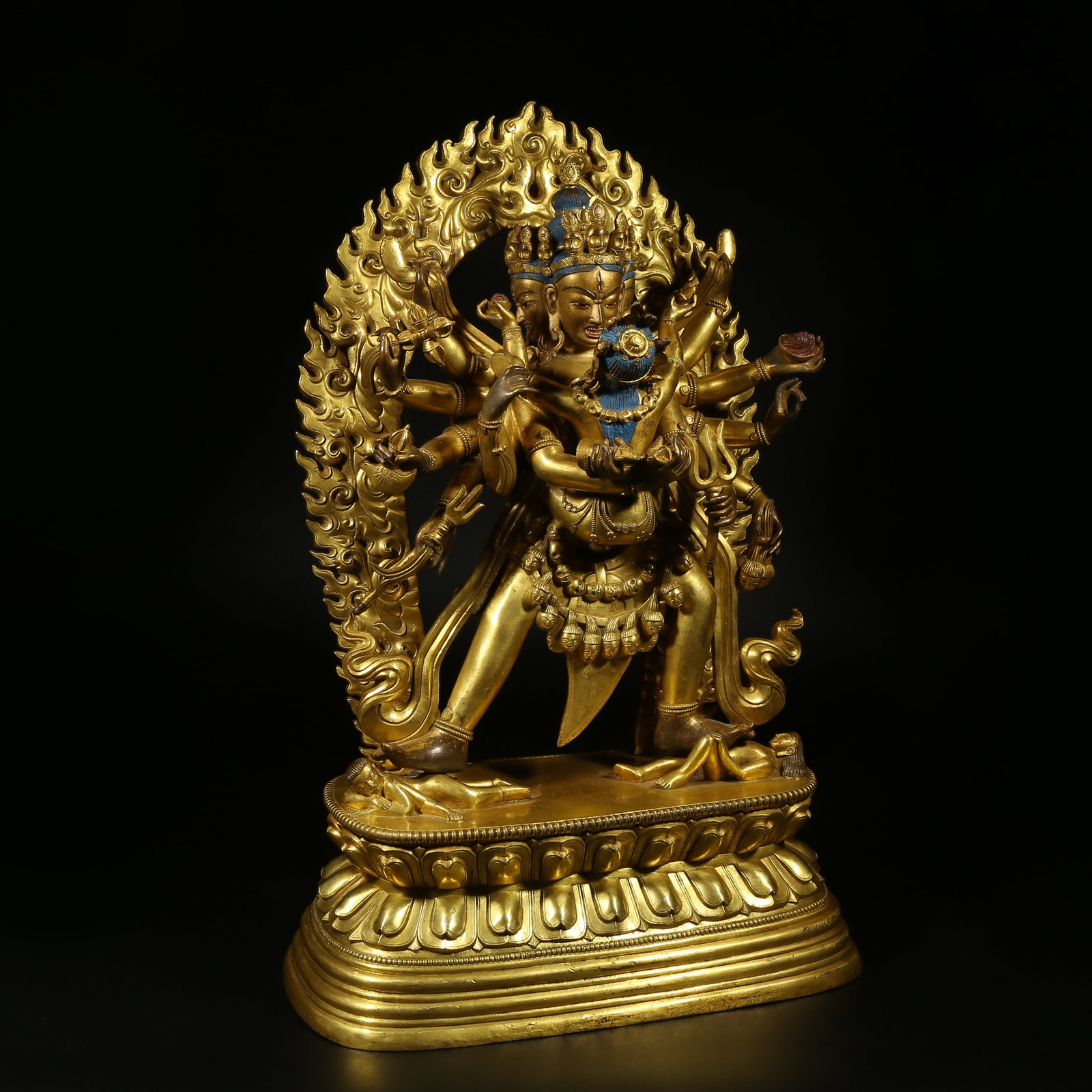 A GILT-BRONZE STATUE OF CHAKRASAMVARA (1 of 8)