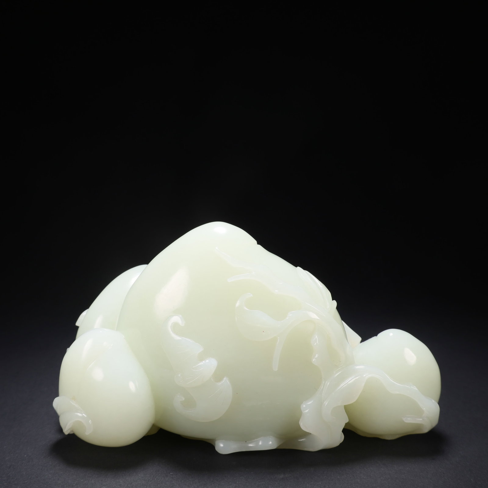 A HETIAN JADE "FU SHOU SAN DUO" FIGURINE (HAPPINESS, LONGEVITY, ABUNDANCE): Hetian Jade "Fu Shou San Duo" Figurine (Happiness, Longevity, Abundance)