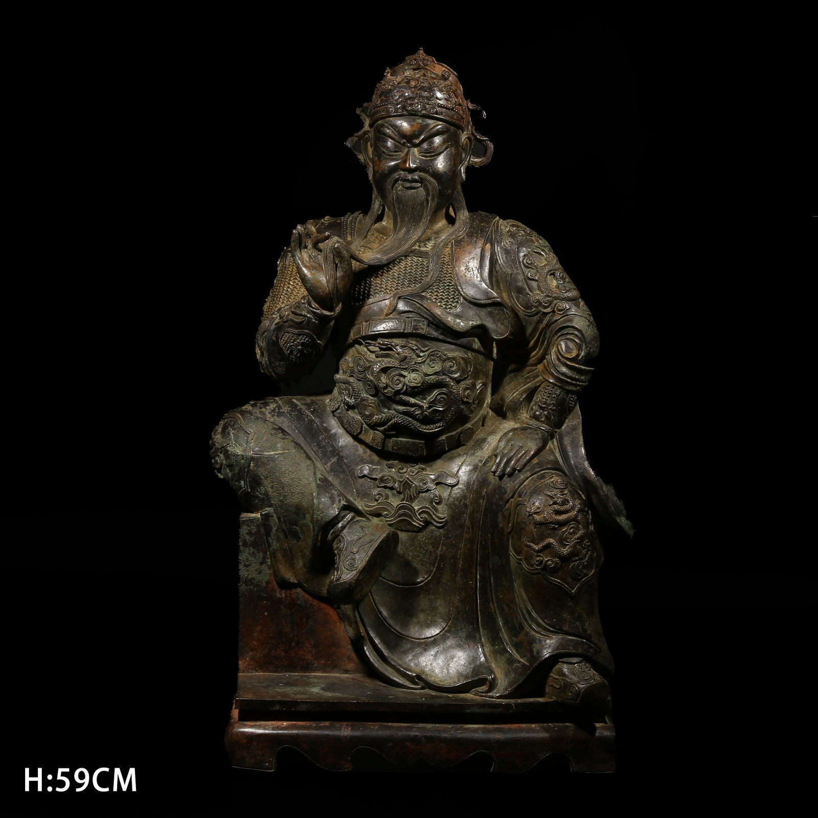 A BRONZE STATUE OF GUAN YU (1 of 9)