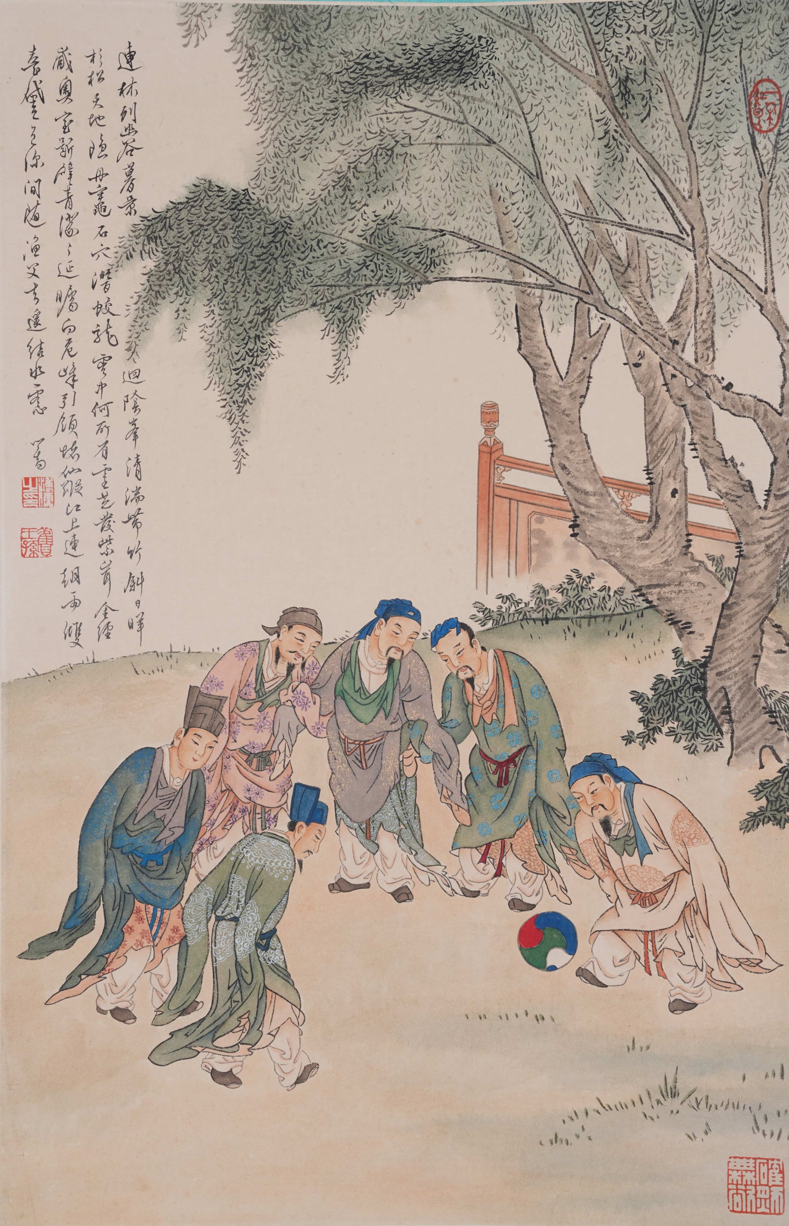 A FIGURE PAINTING ON PAPER BY PU RU.溥儒: Figure Painting on Paper by Pu Ru.溥儒