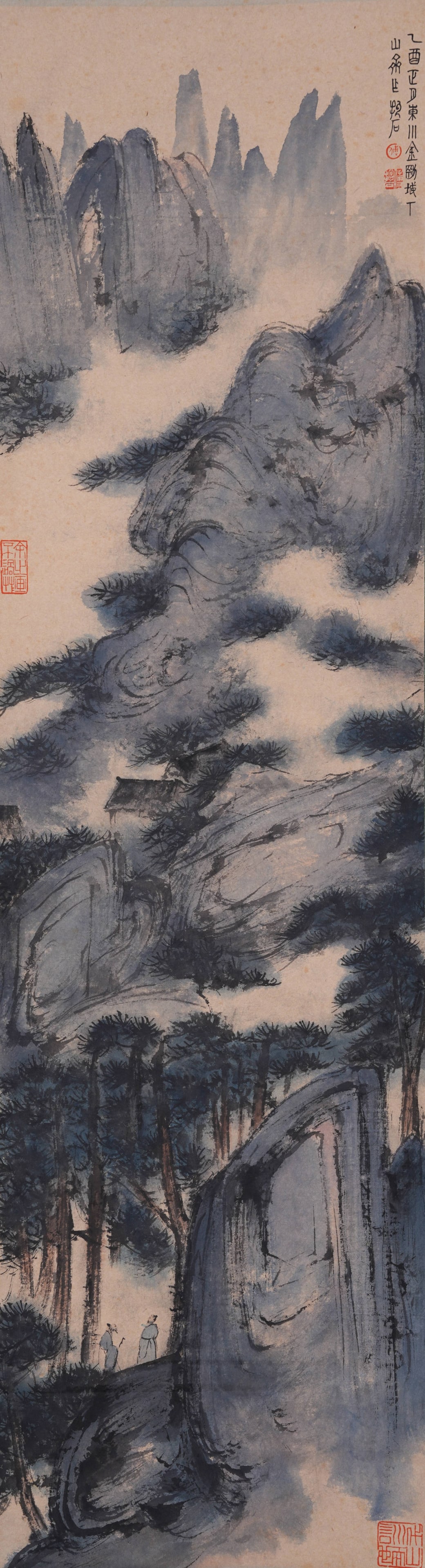 A LANDSCAPE PAINTING ON PAPER BY FU BAOSHI.傅抱石: Landscape Painting on Paper by Fu Baoshi.傅抱石