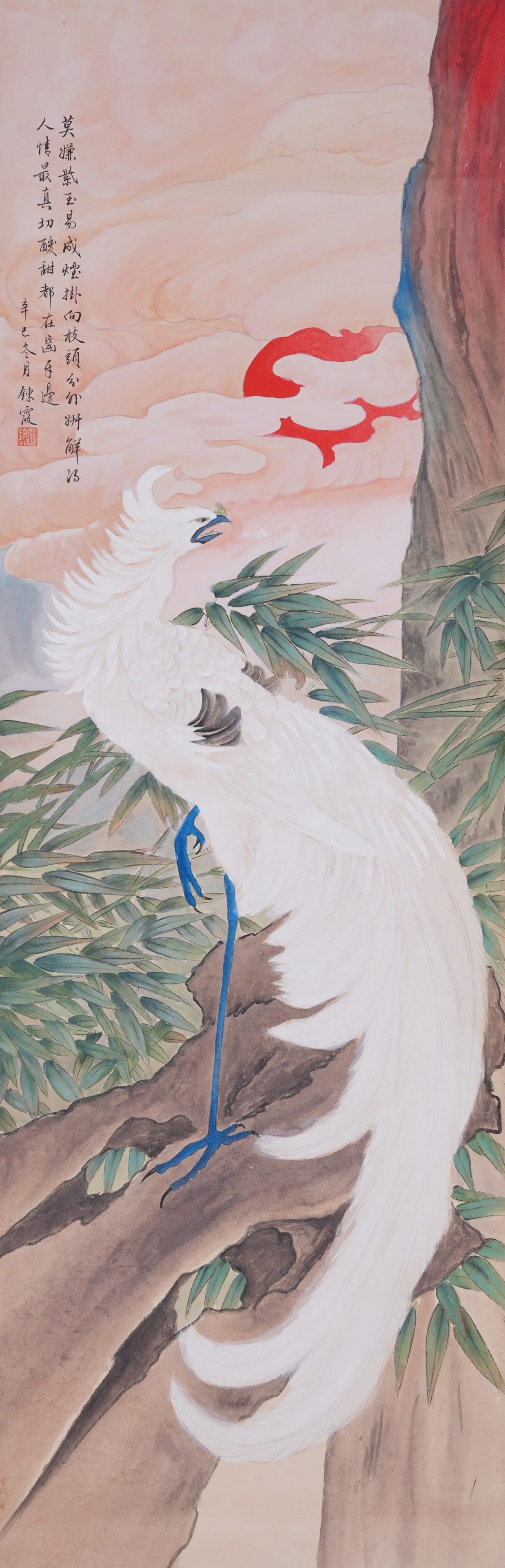 A BIRD PAINTING ON PAPER BY ZHOU LIANXIA.周煉霞: Bird Painting on Paper by Zhou Lianxia.周煉霞