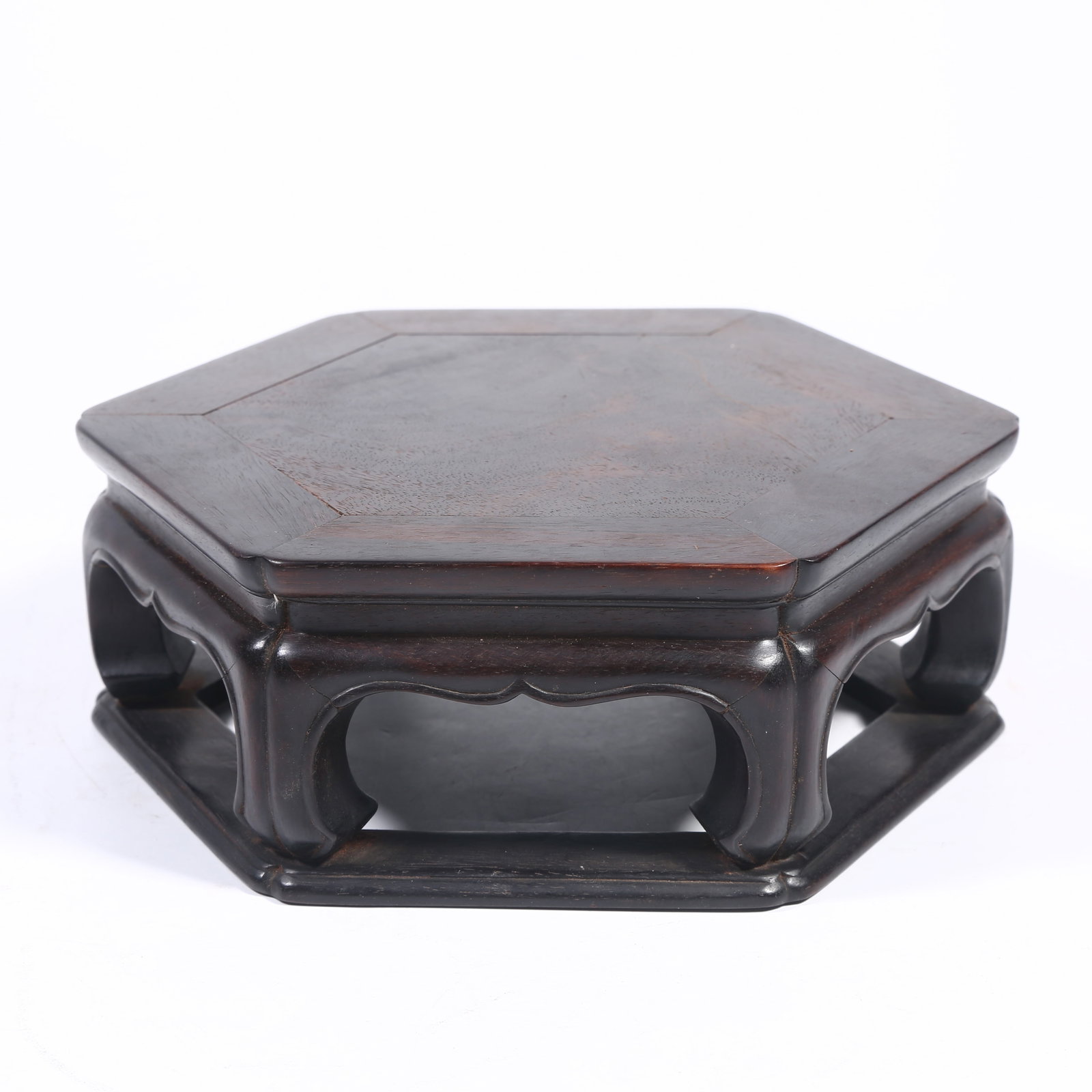 A ZITAN HEXAGONAL INCENSE STAND: Zitan Hexagonal Incense Stand