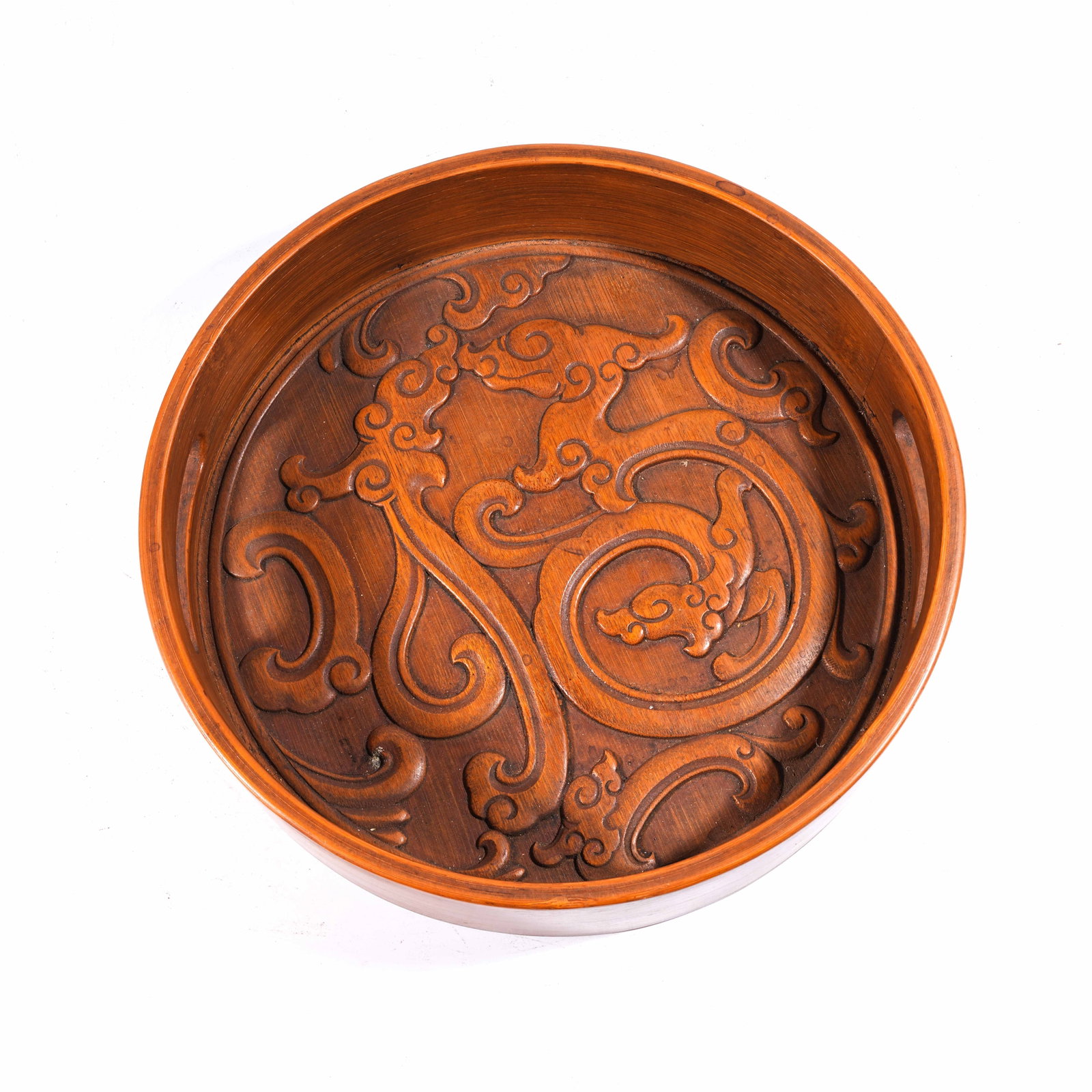 A CHIH-DRAGON FORM TRAY IN BOXWOOD (1 of 9)