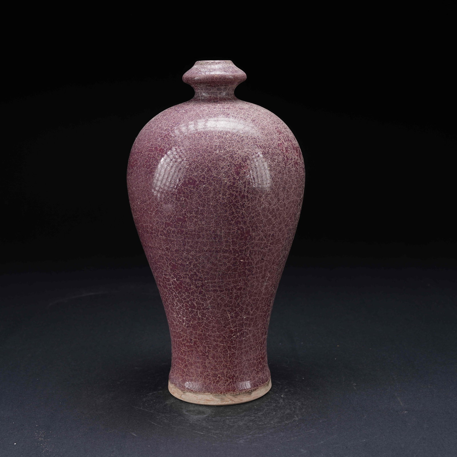 A RED GLAZED PLUM VASE: Red Glazed Plum Vase