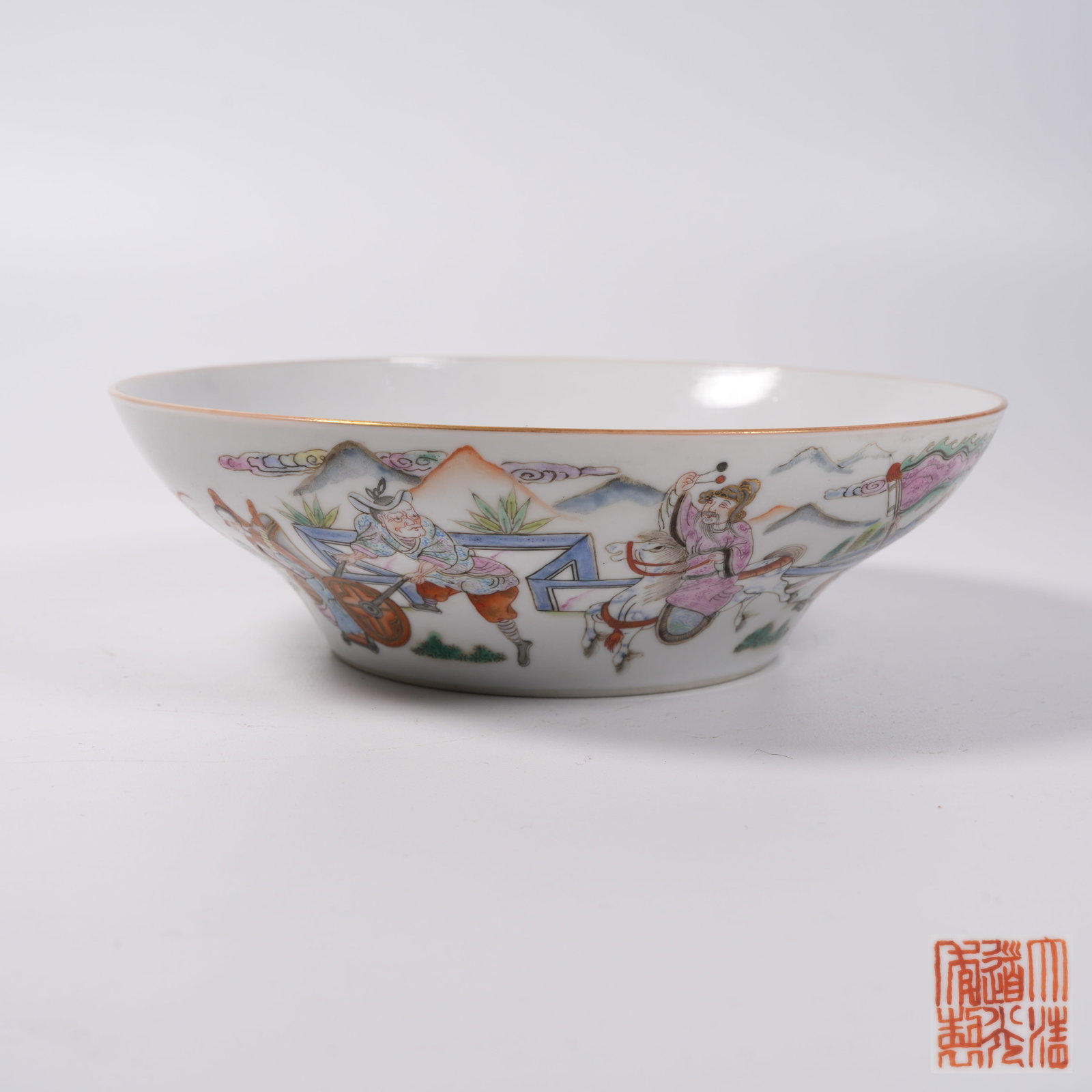 A FAMILLE ROSE BOWL WITH COURTYARD FIGURATIVE PATTERN (1 of 9)