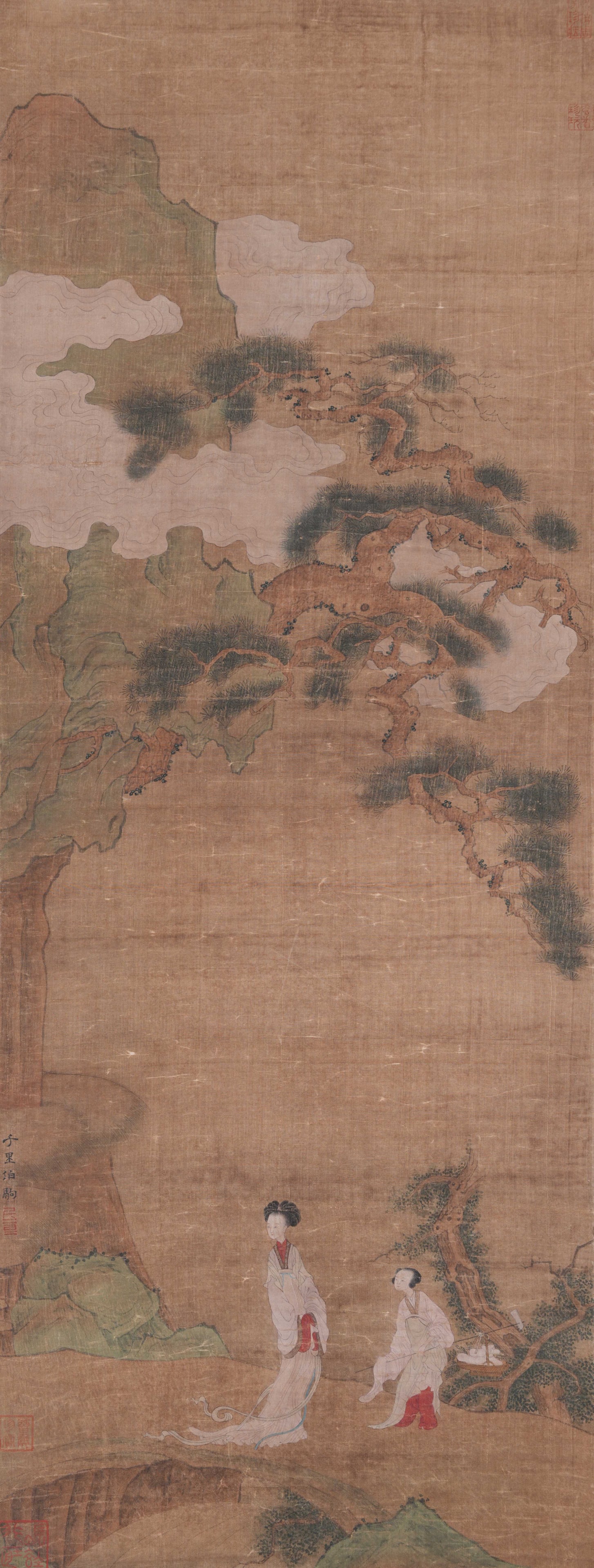 A FIGURE PAINTING ON SILK BY ZHAO BOJU.趙伯駒: Figure Painting on Silk by Zhao Boju.趙伯駒