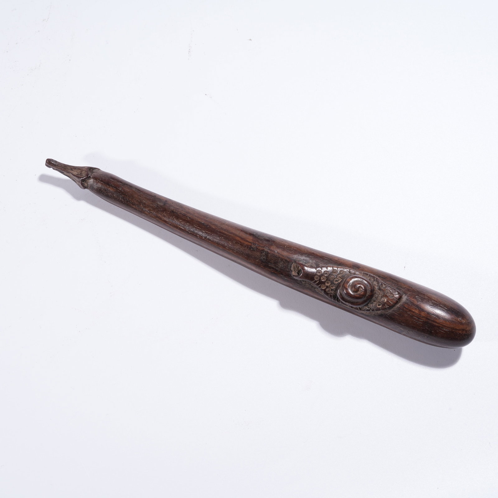 A BRUSH RACK IN HUANGHUALI WOOD IN THE FORM OF AUSPICIOUS FRUIT (1 of 8)