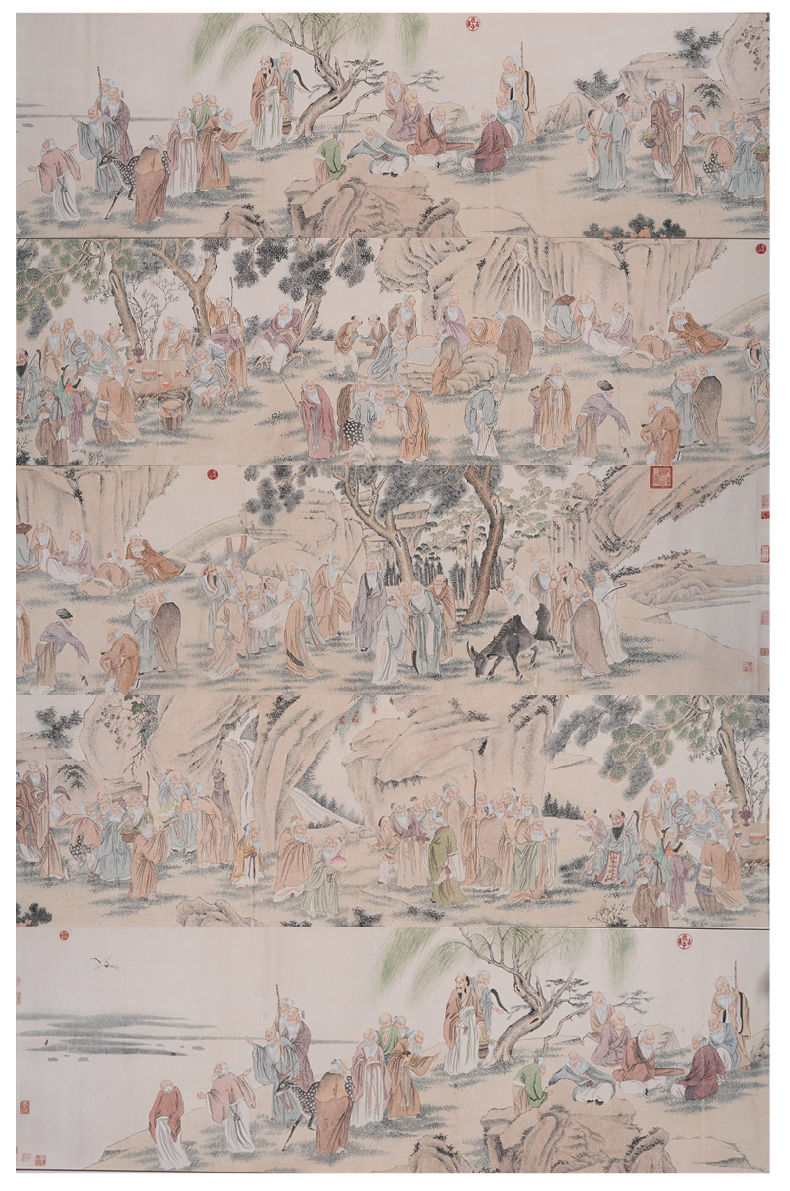 A FIGURE PAINTING HANDSCROLL ON PAPER BY QIU YING.仇英: Figure Painting Handscroll on Paper by Qiu Ying.仇英