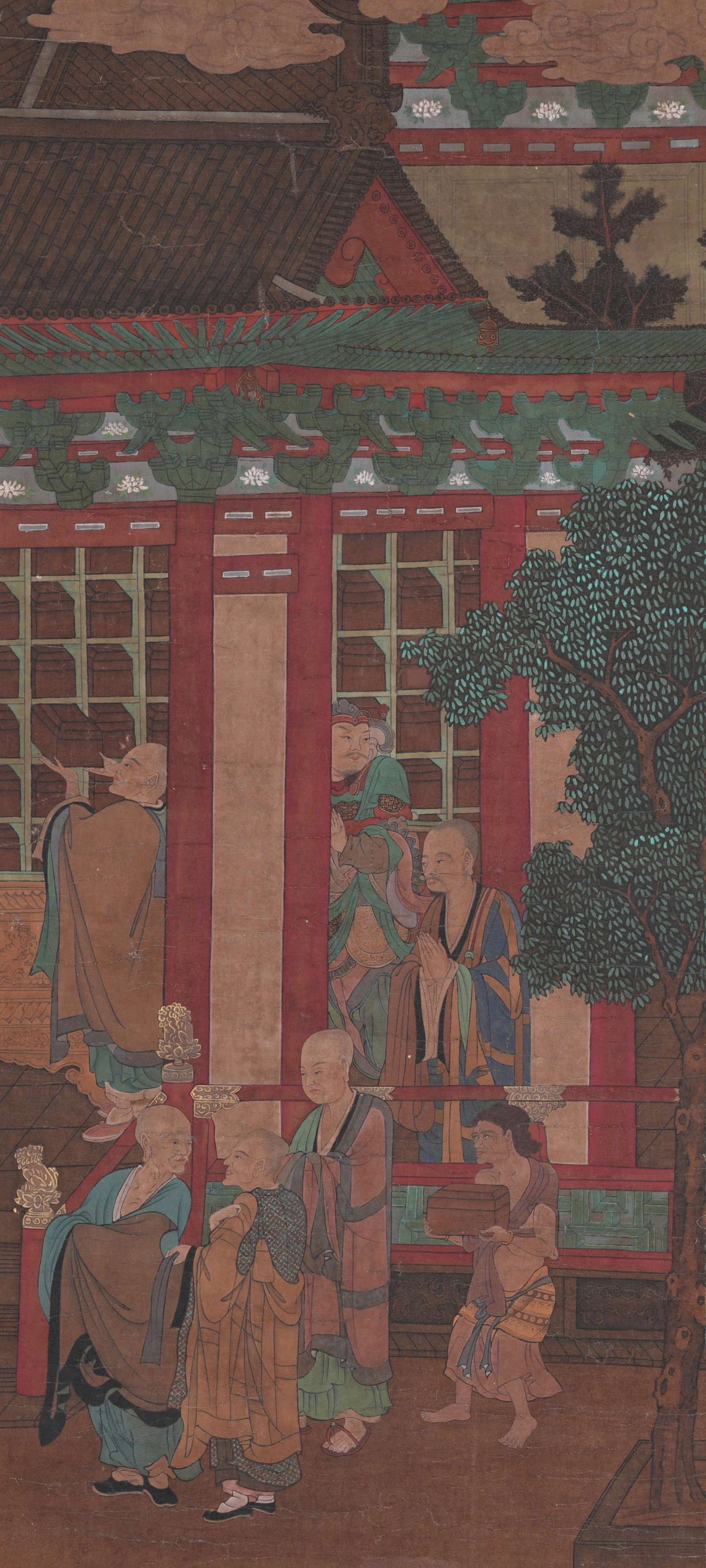 A ARHAT PAINTING ON SILK BY ANONYMOUS. (1 of 10)