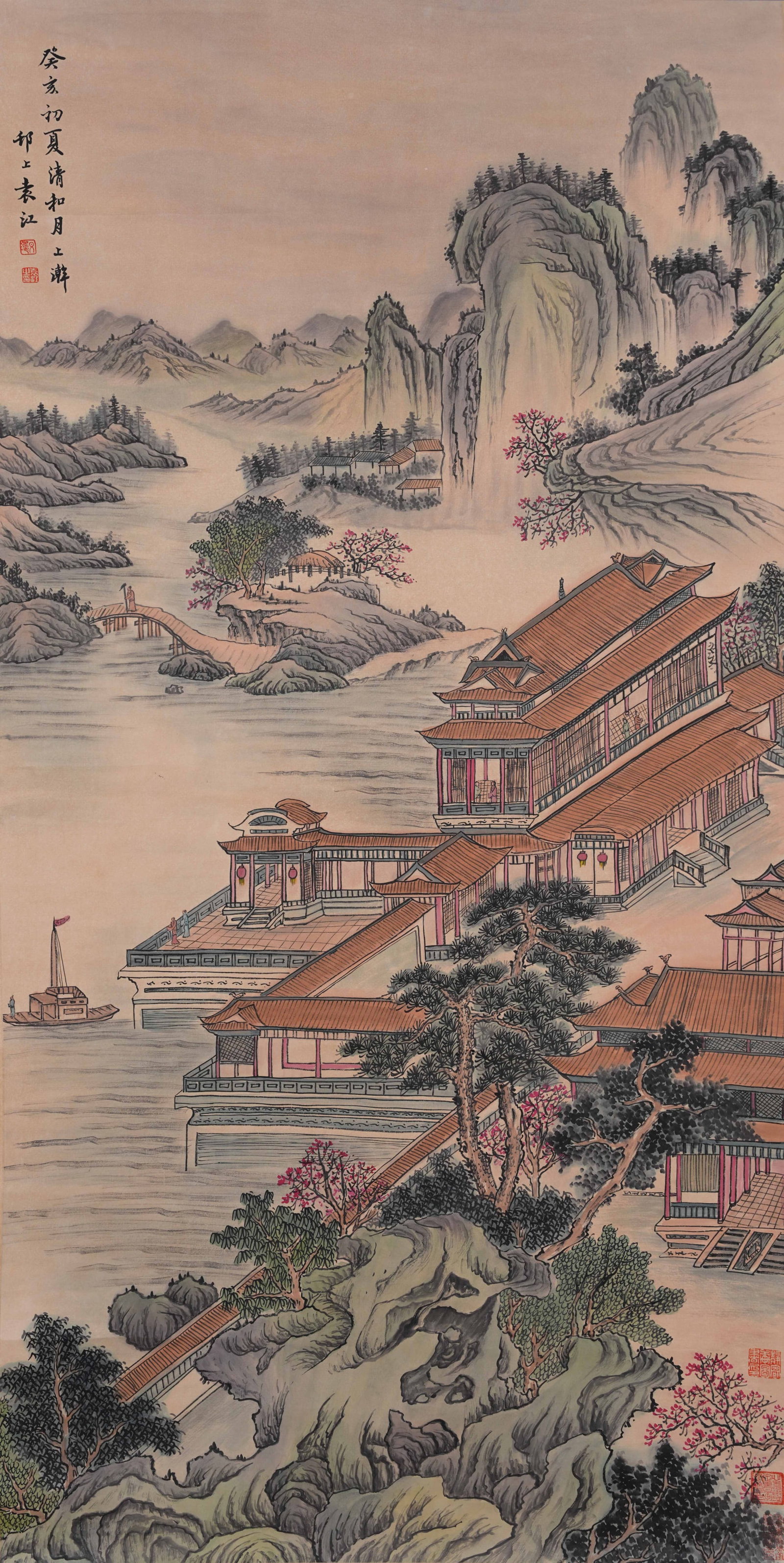 A LANDSCAPE AND PAVILION PAINTING ON PAPER BY YUAN JIANG.袁江 (1 of 11)