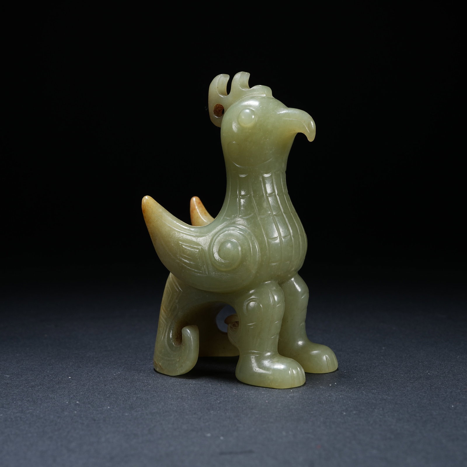A HETIAN JADE PHOENIX ORNAMENT: Hetian Jade Phoenix Ornament