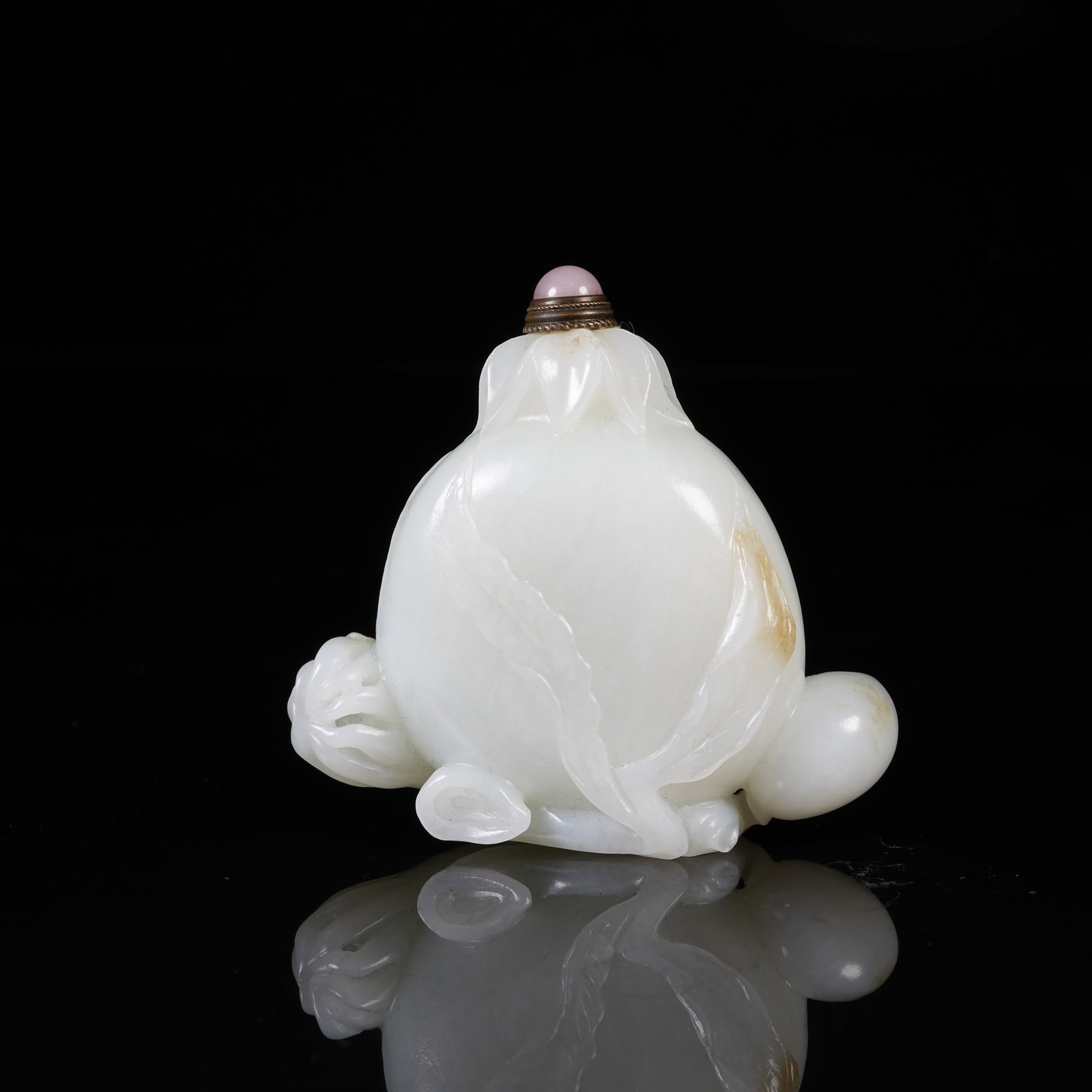A WHITE HETIAN JADE SNUFF BOTTLE WITH MULTIPLE BLESSINGS PATTERNS (1 of 9)