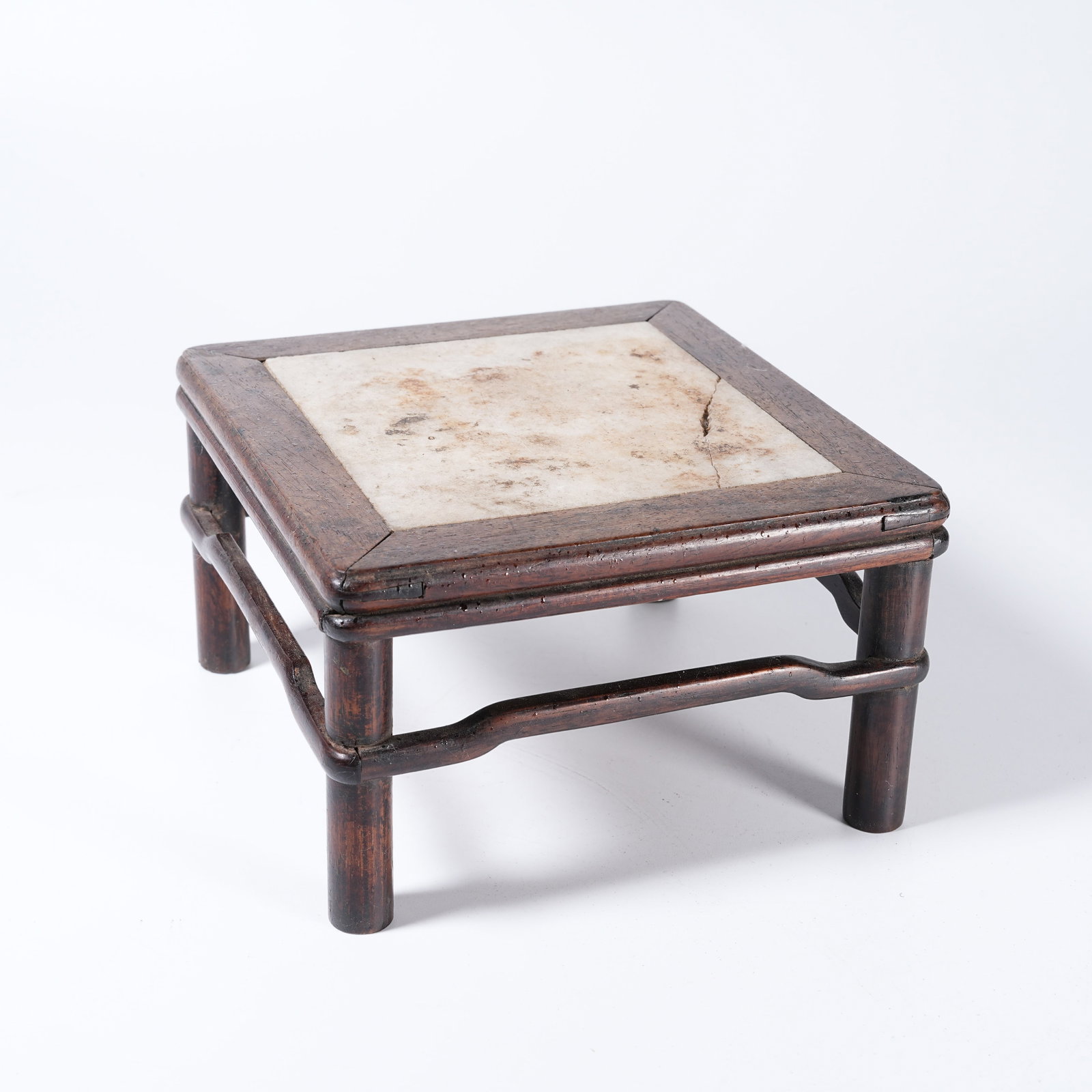 A RED SANDALWOOD MARBLE-INLAID SMALL STAND (1 of 8)