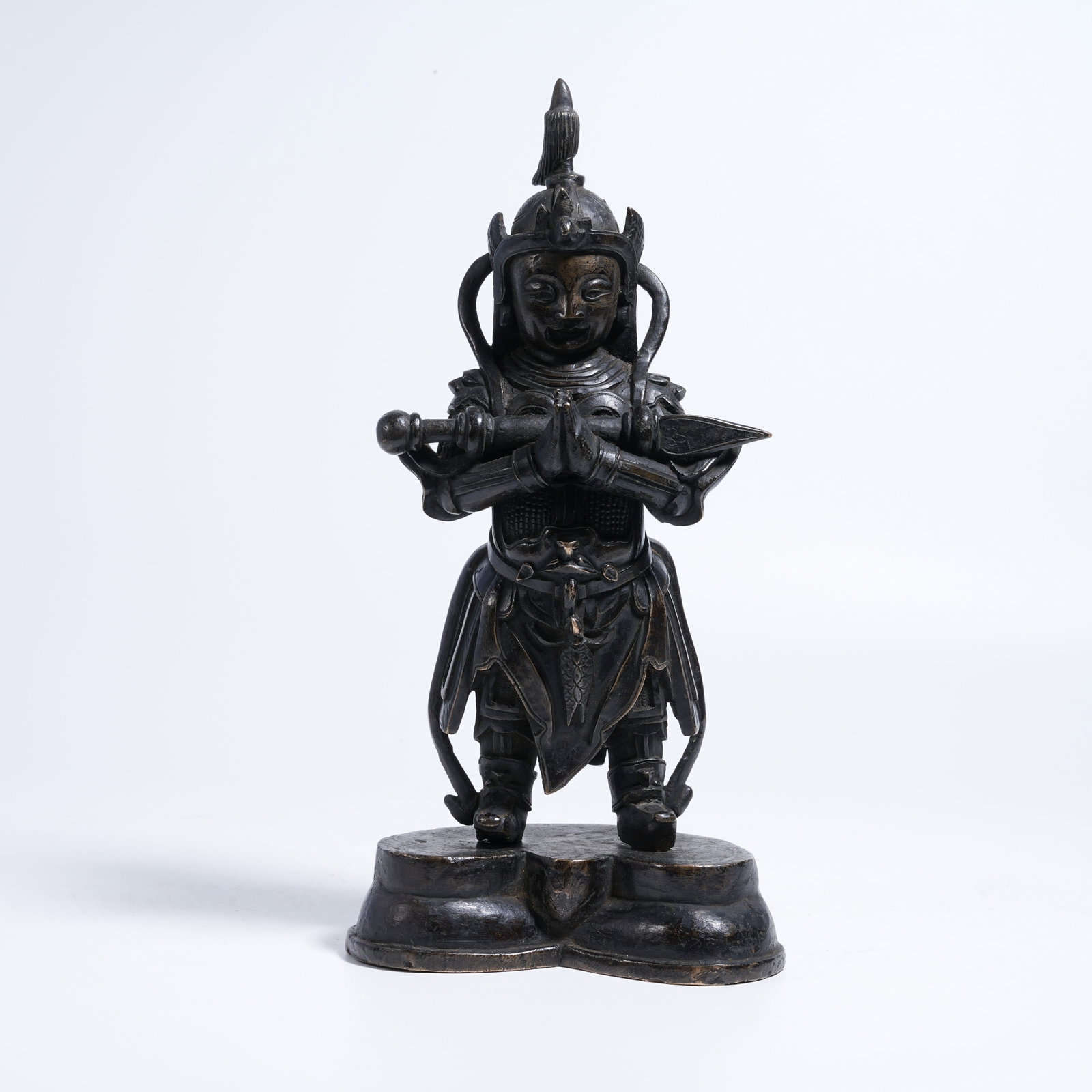 A BRONZE STANDING STATUE OF SKANDA: Bronze Standing Statue of Skanda