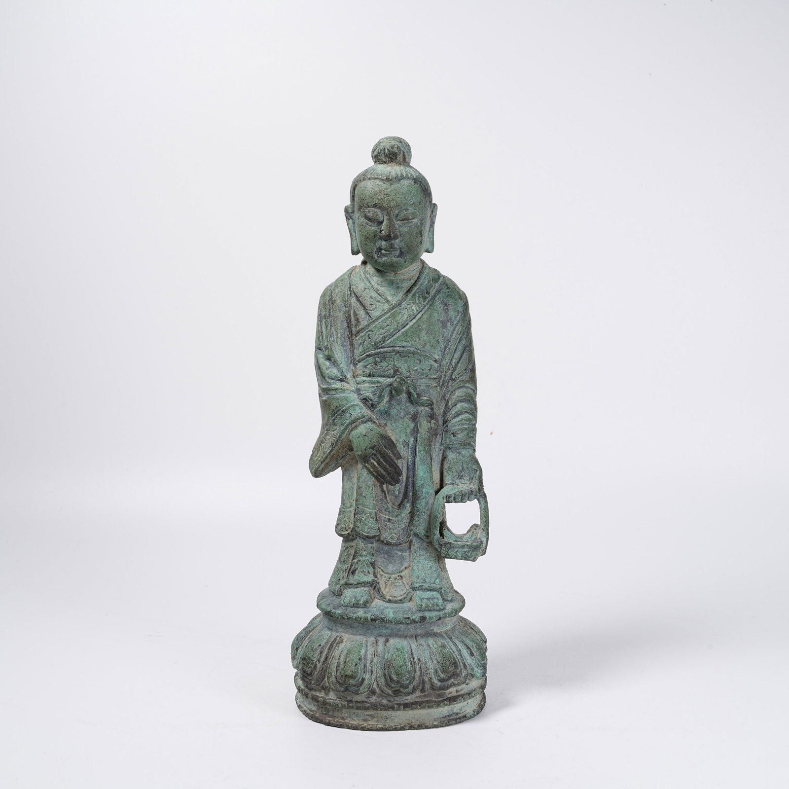 A BRONZE STANDING HUMAN FIGURE (1 of 9)